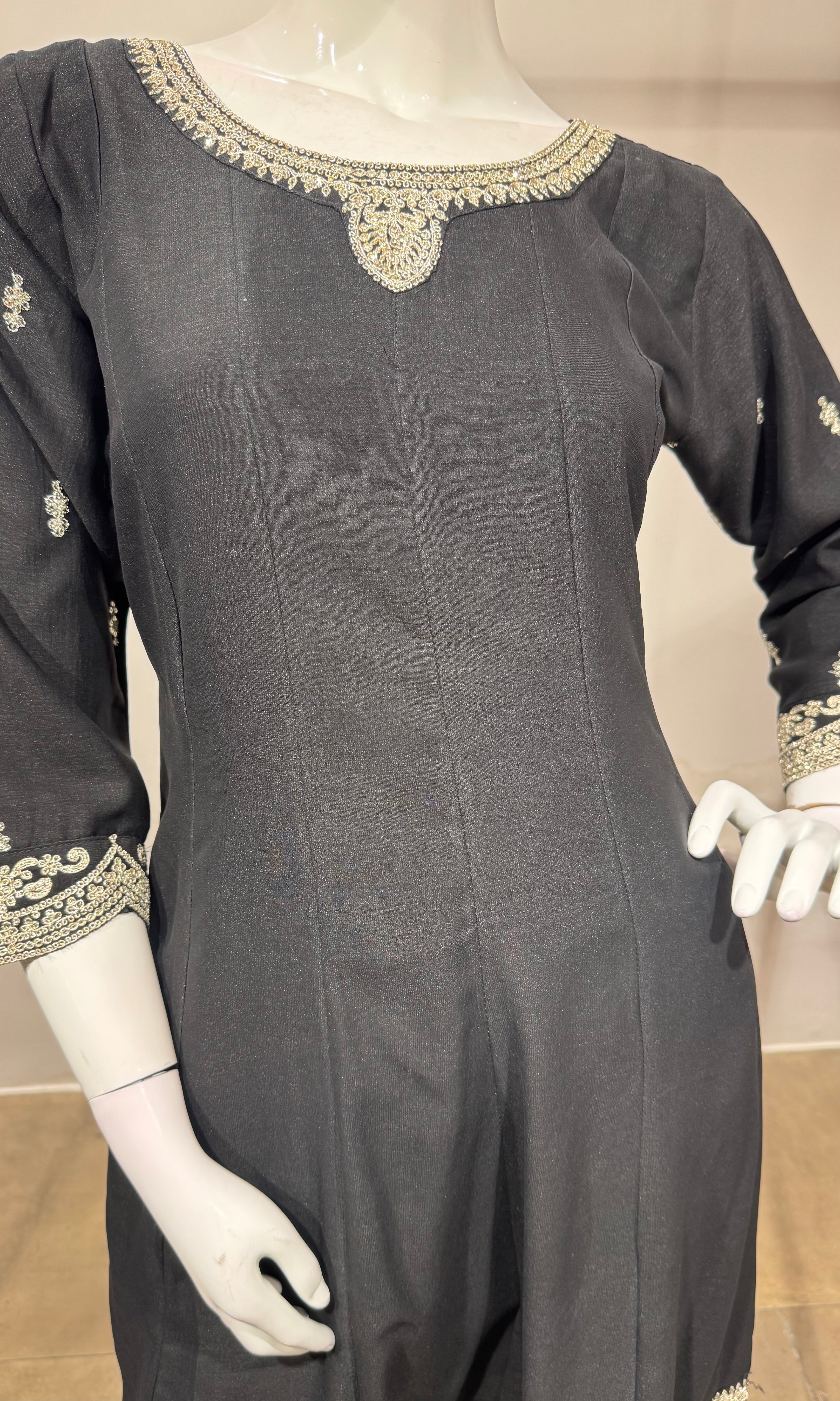 Black & Silver Georgette Anarkali Ensemble