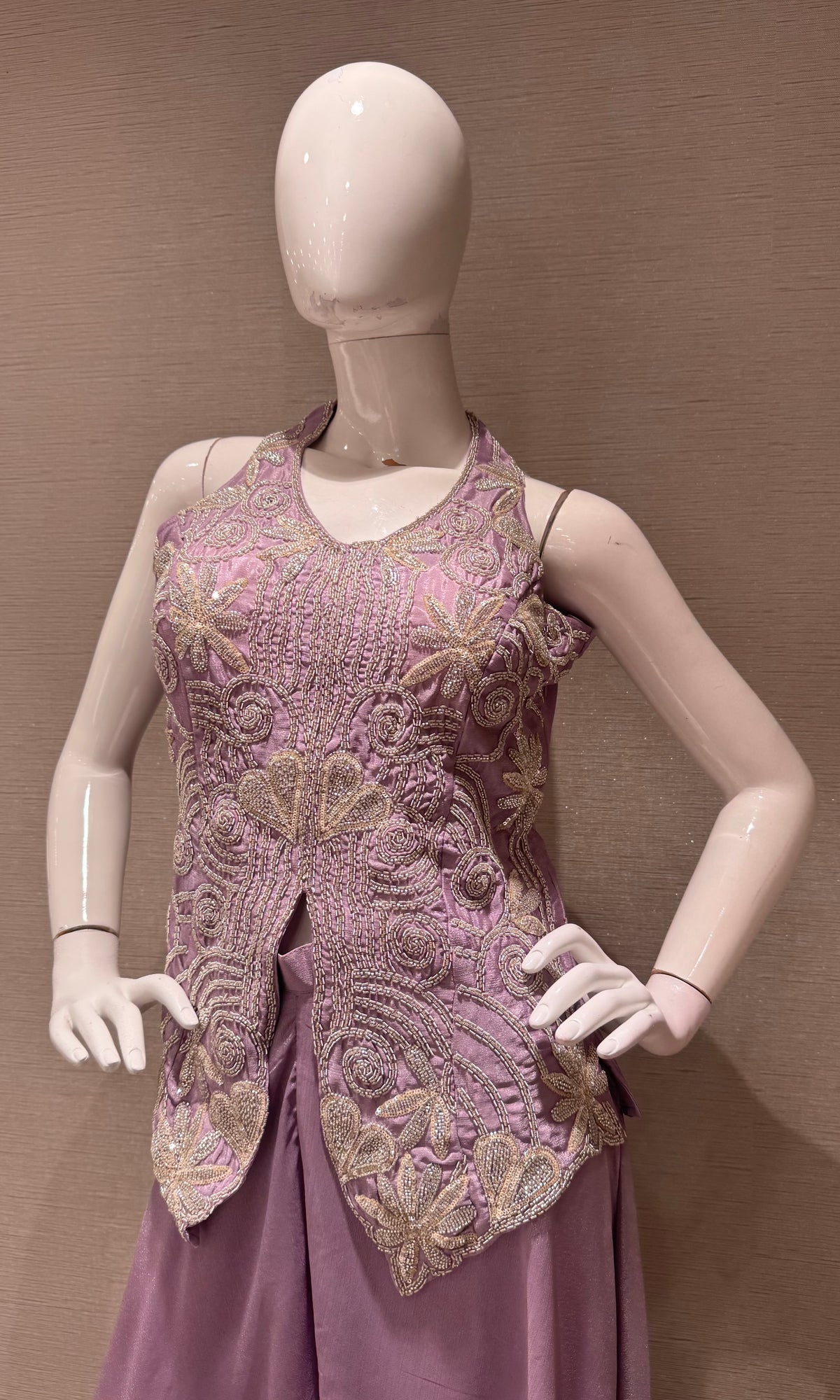 LAVANDER SHIMMER EMBELLISHED PALAZZO SET