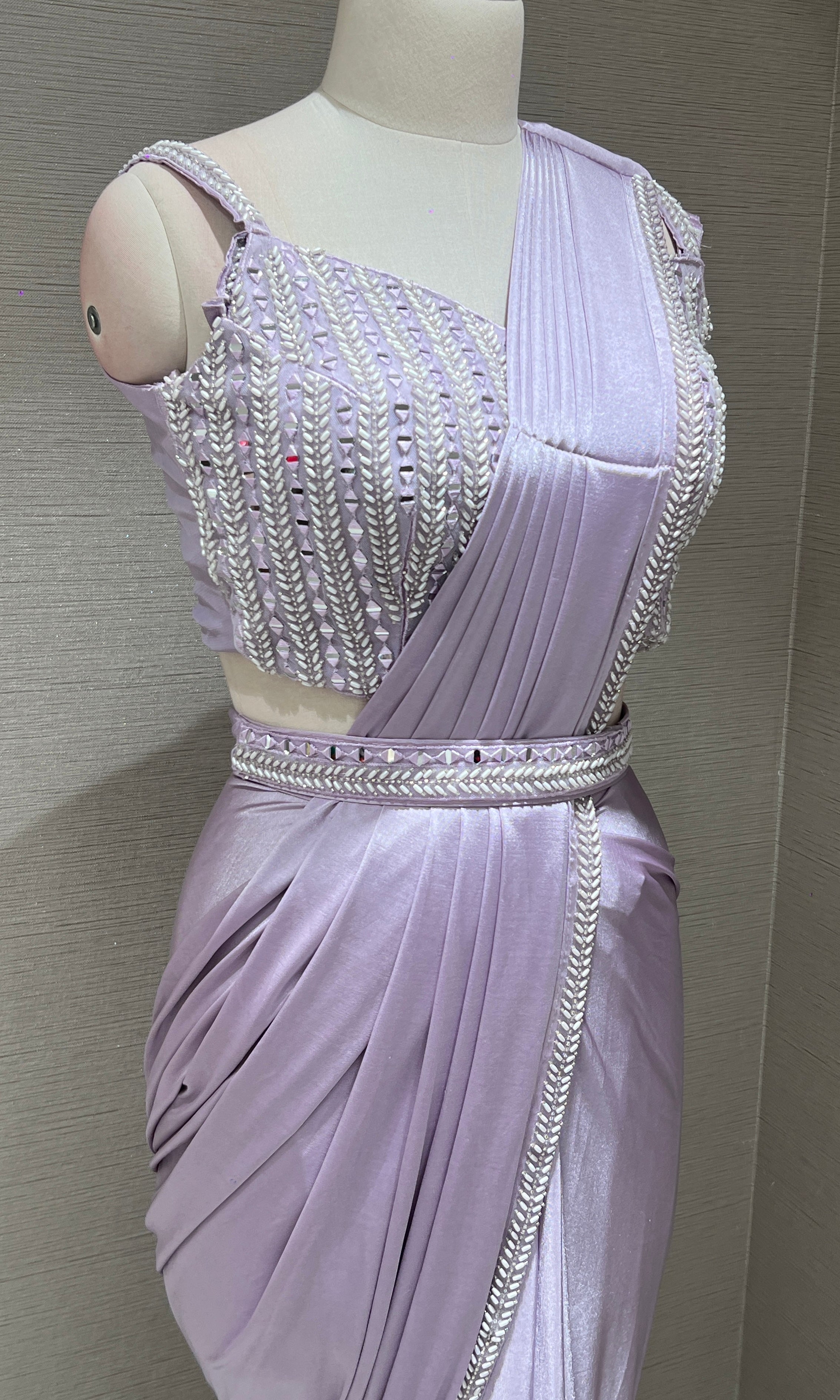 Lavender one minute saree