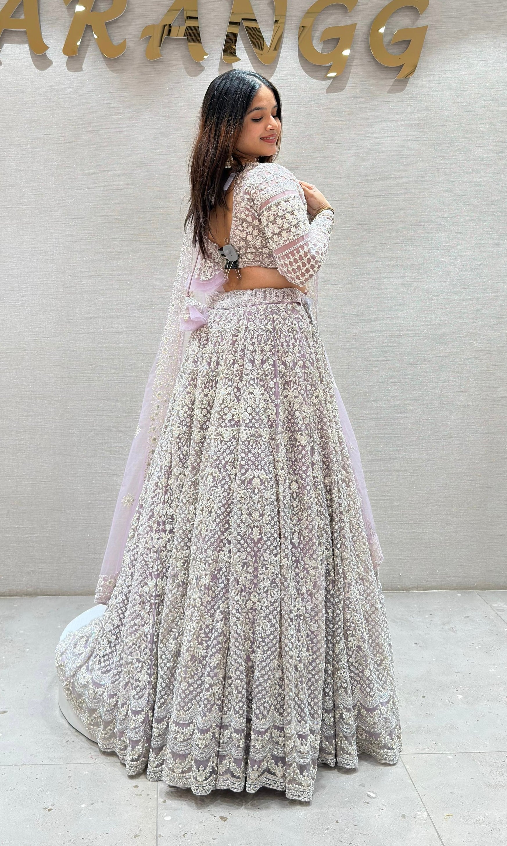 Lavender HEAVY INTRICATE EMBROIDERED LEHENGA