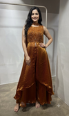 RUST front slit layered palazzo set