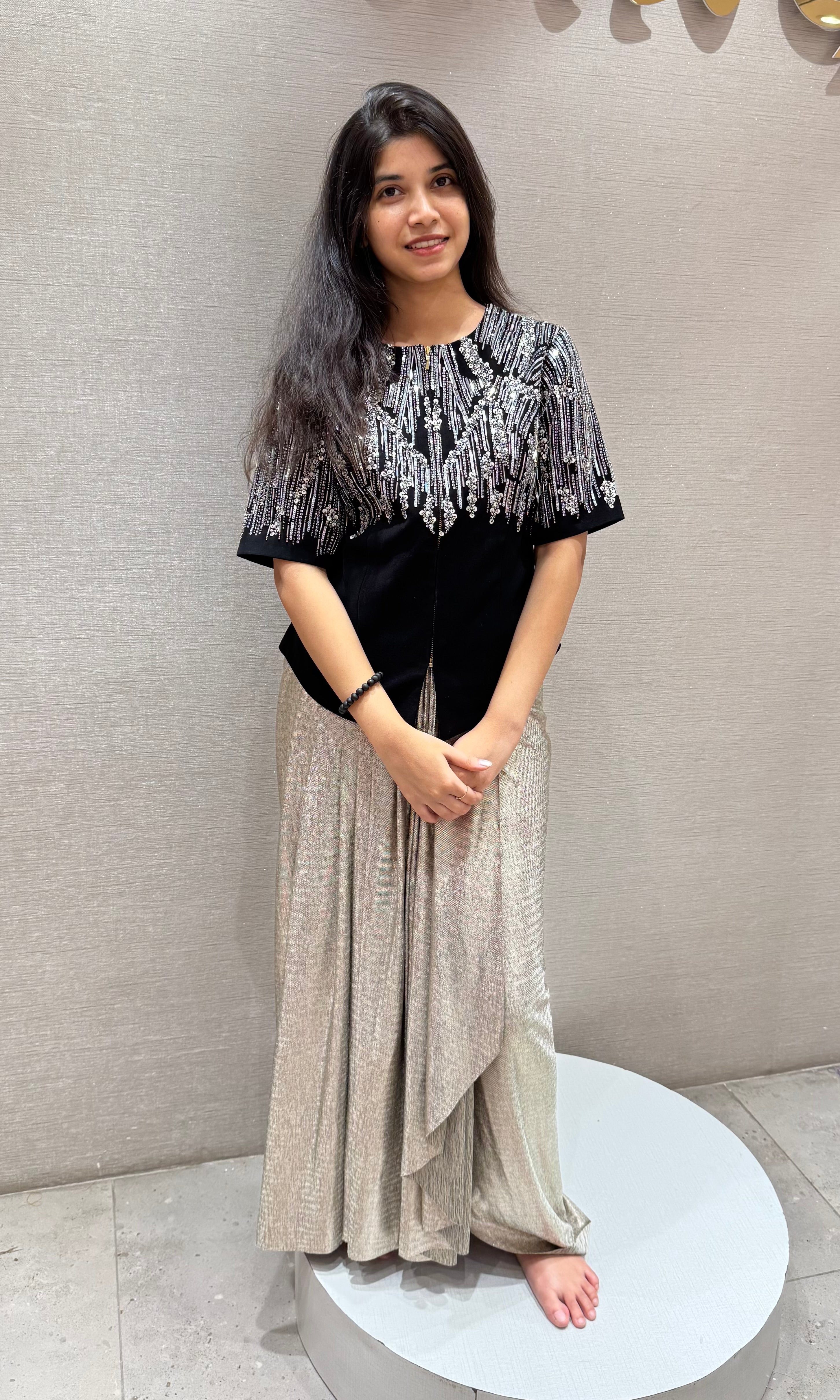 Black 3 PIECE INDO WESTERN DRESS