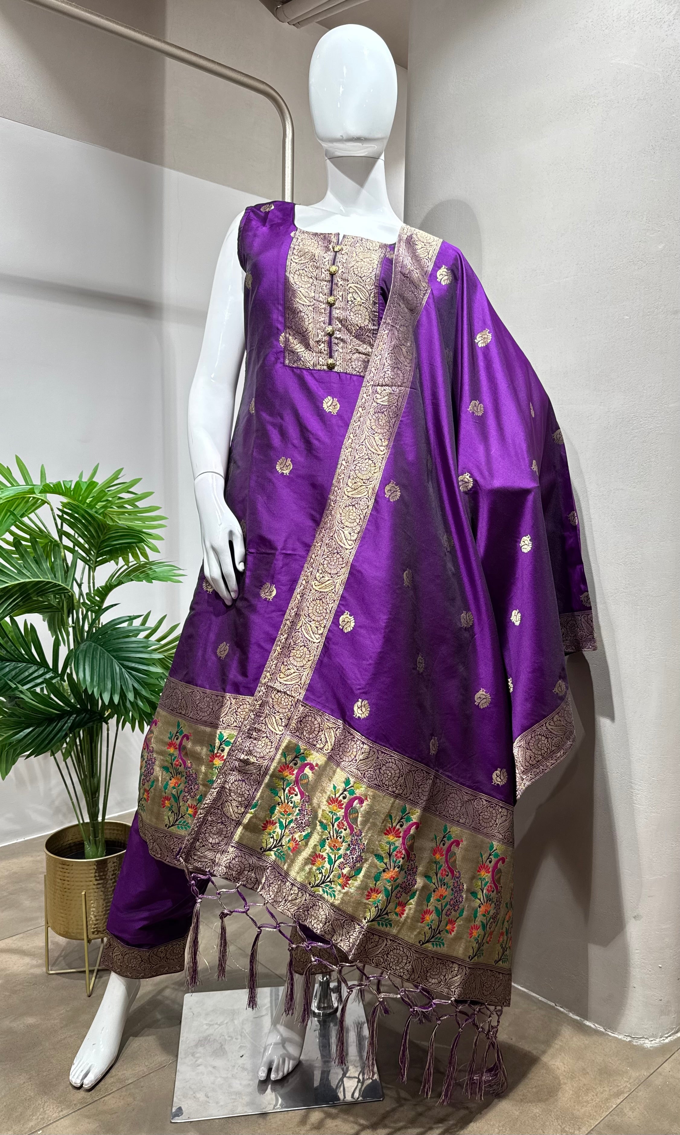 Royal PURPLE Banarasi Kurta Set