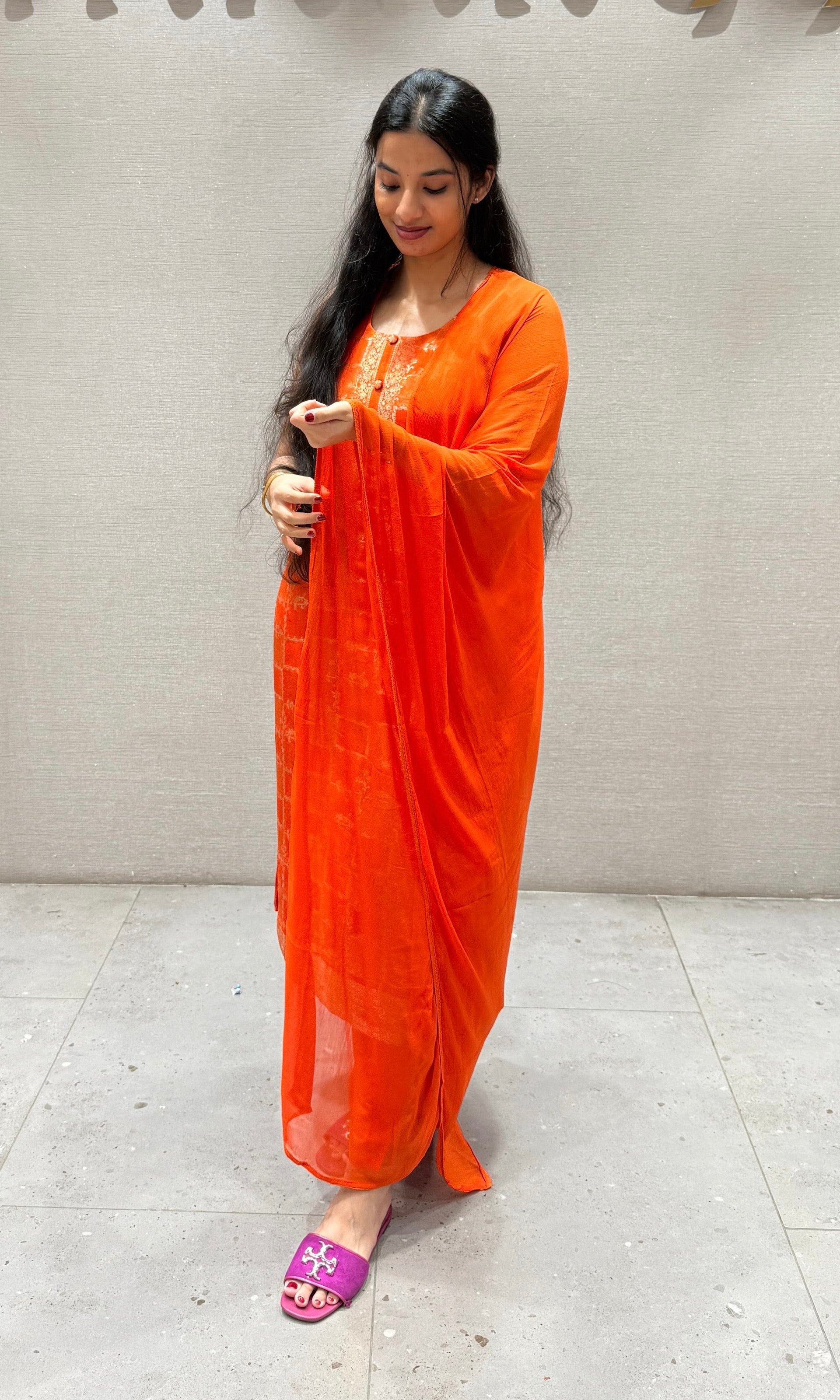 Orange kurta set
