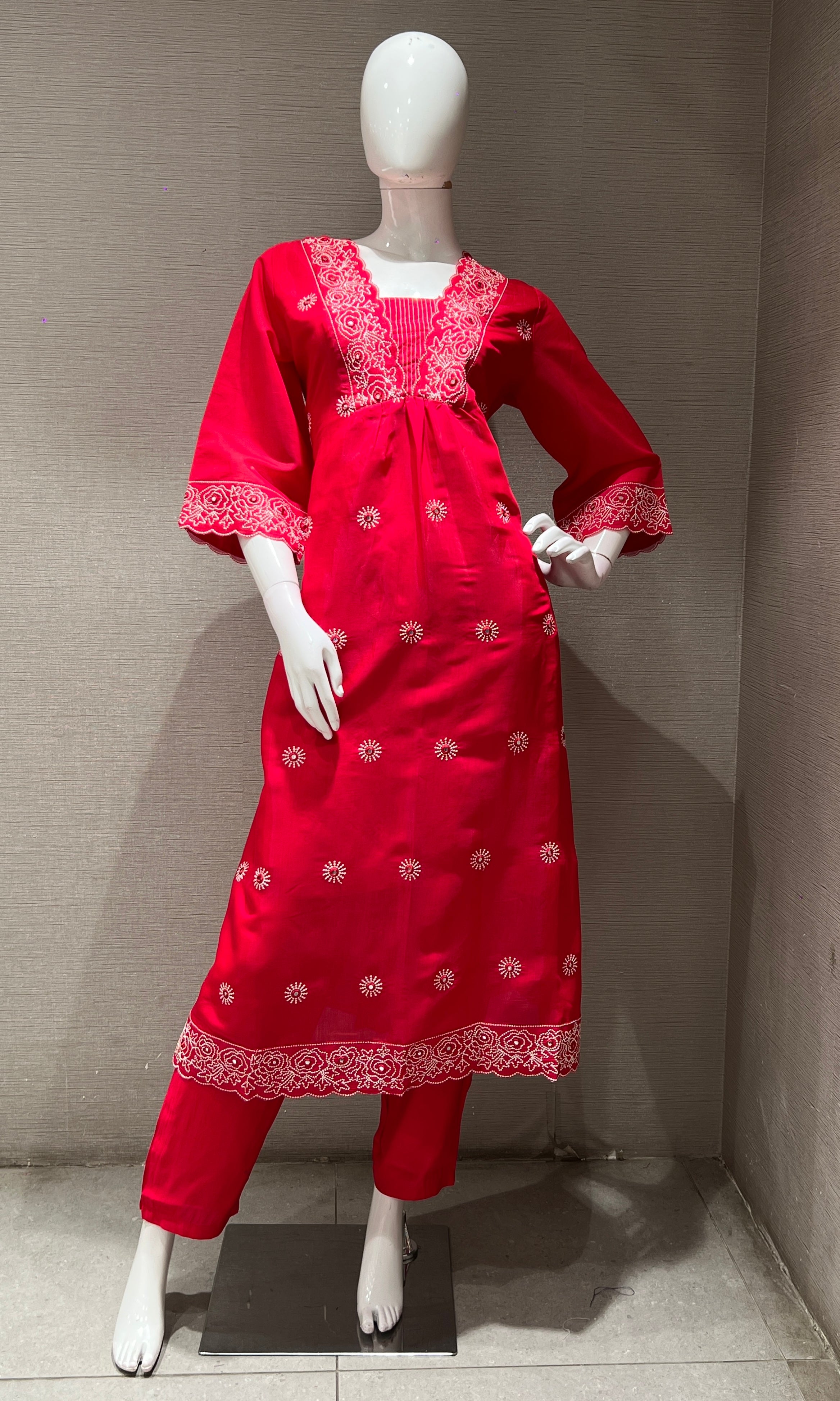 PINK ETHNIC KURTA SET