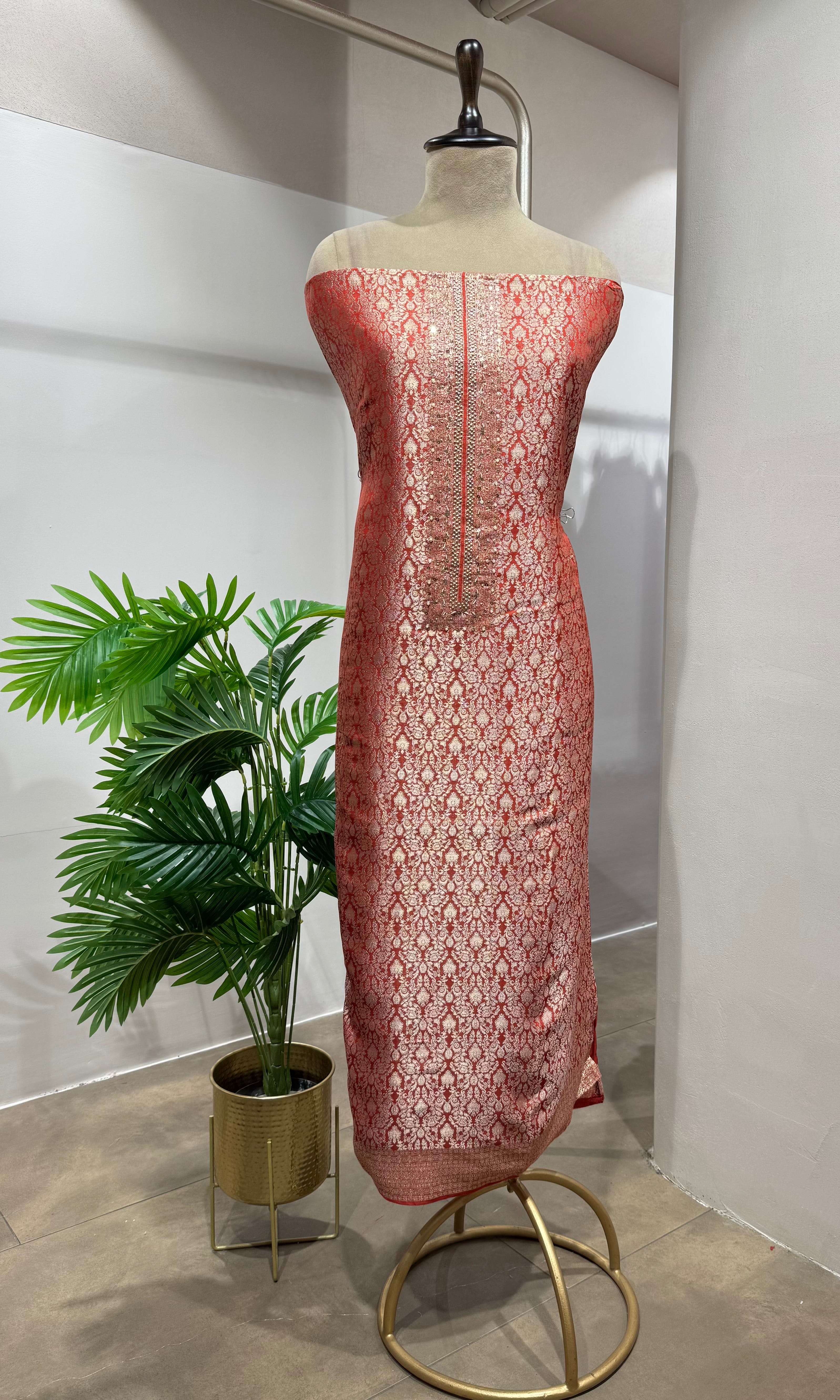 RANI BANARASI SILK DRESS MATERIAL