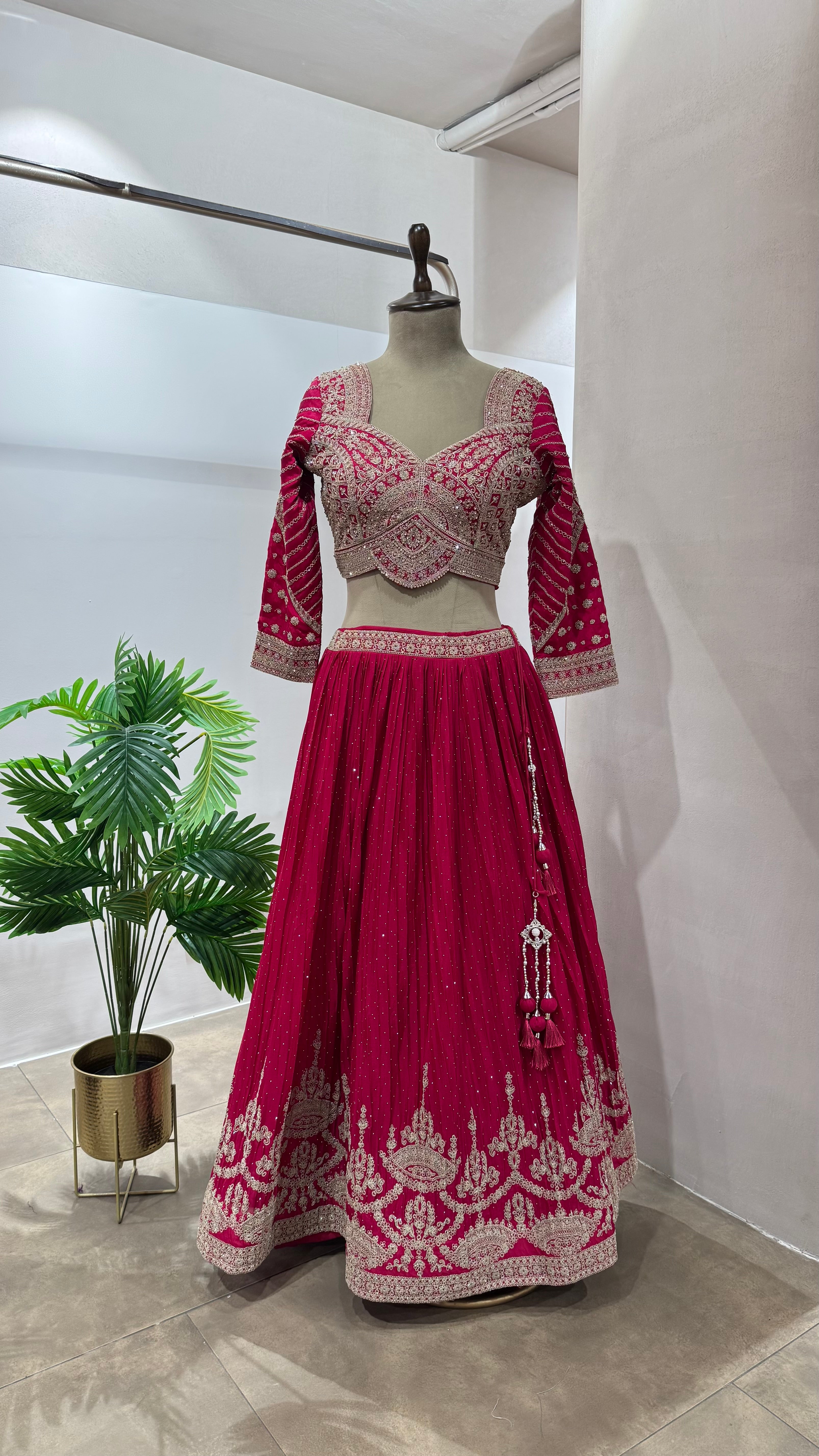 Pink Lehenga with Intricate Zari Embroidery