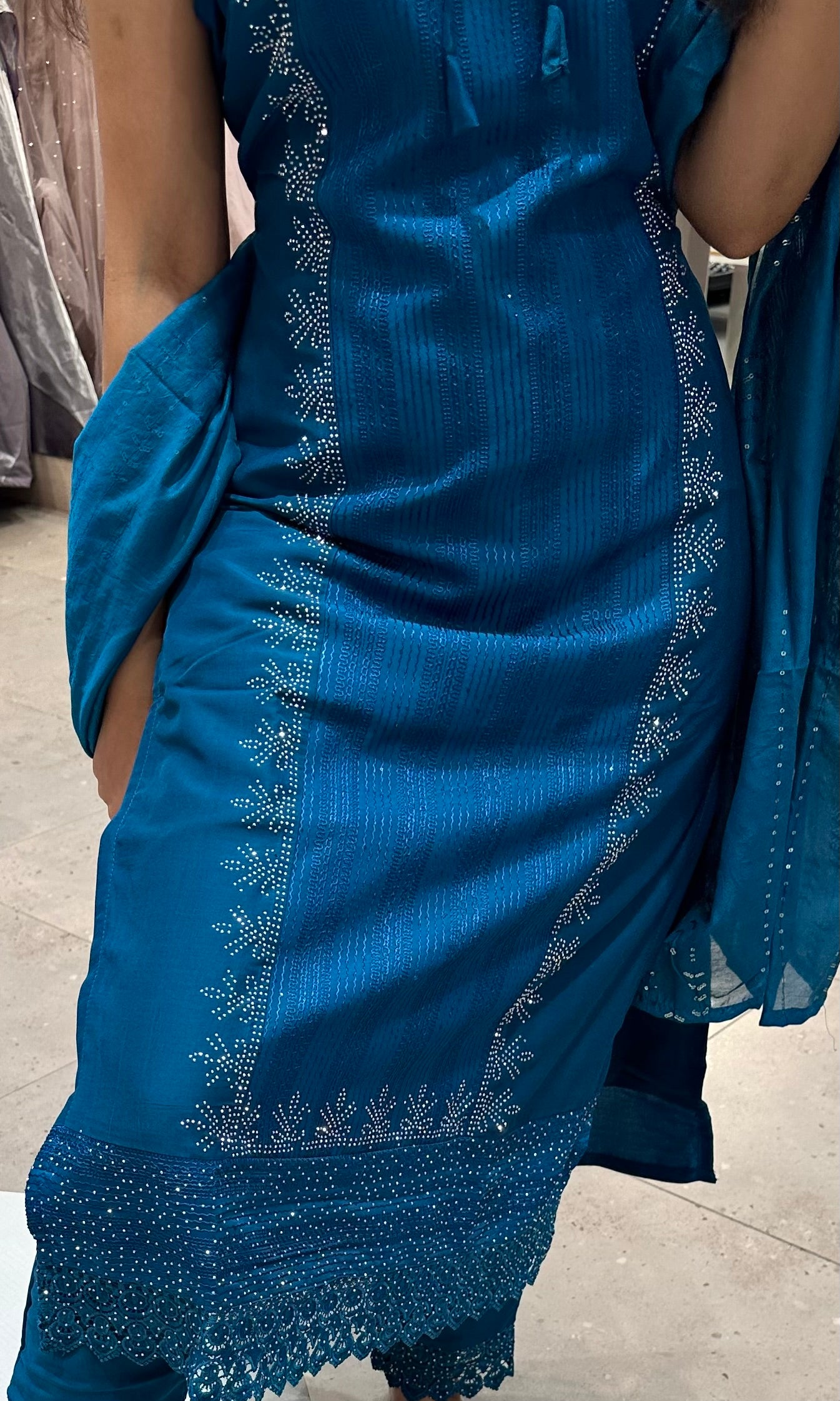 🧿Blue stone work Kurta set