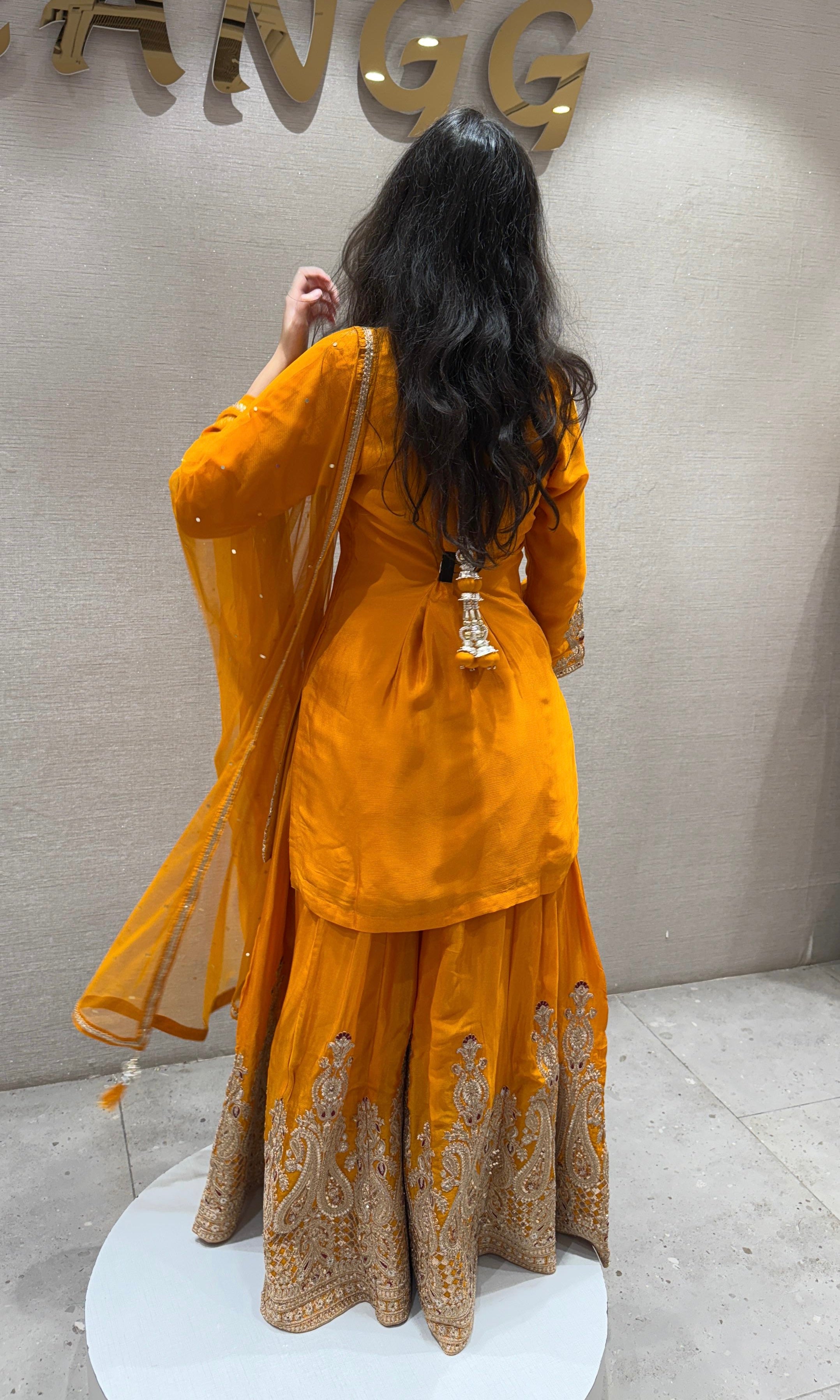 Mustard yellow Sharara