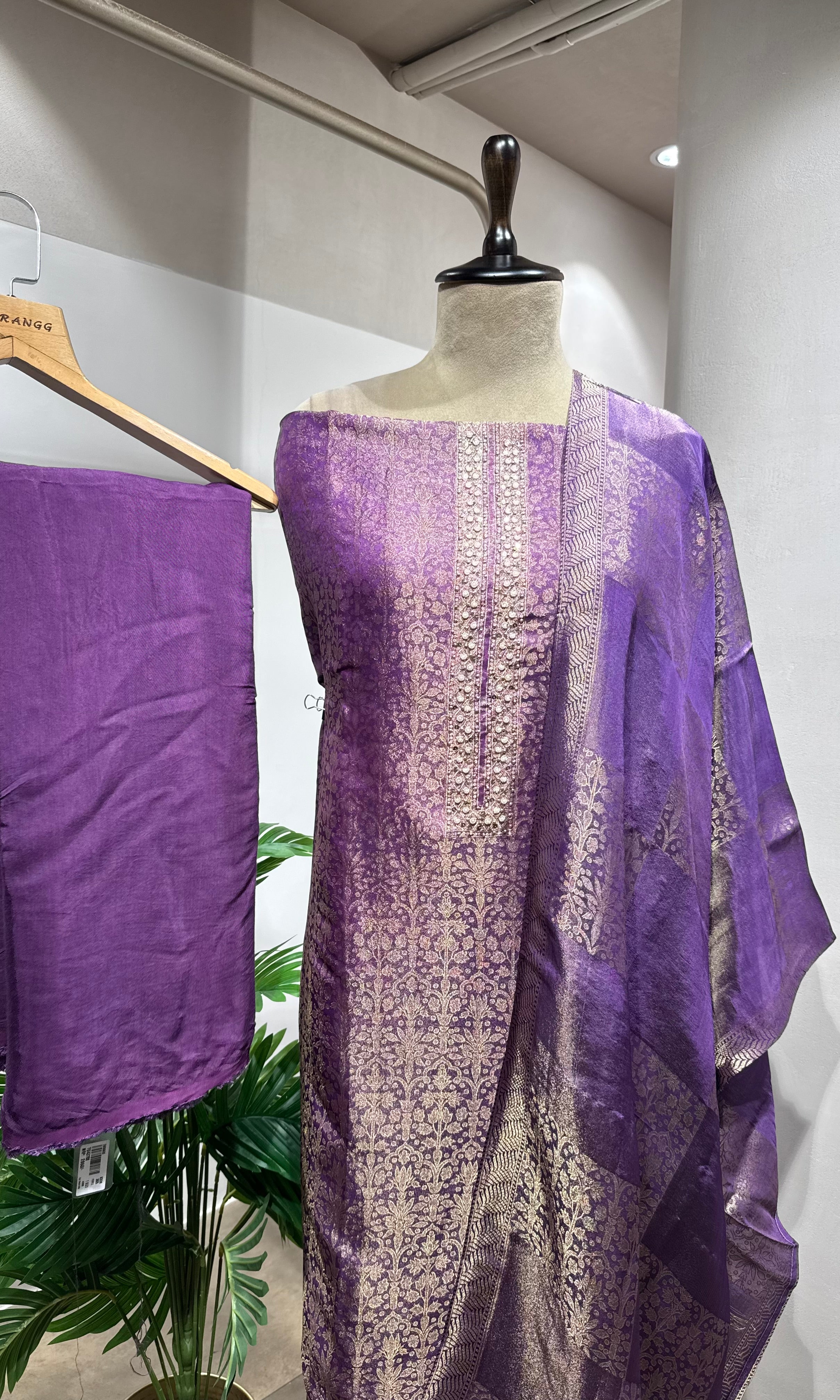 Purple Banarasi Silk DRESS MATERIAL