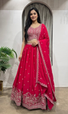 Rani Pink Lehenga with Elaborate Border Embroidery
