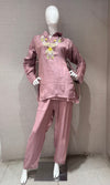 Moee Embroidered Tunic Lenin Co-ord Set