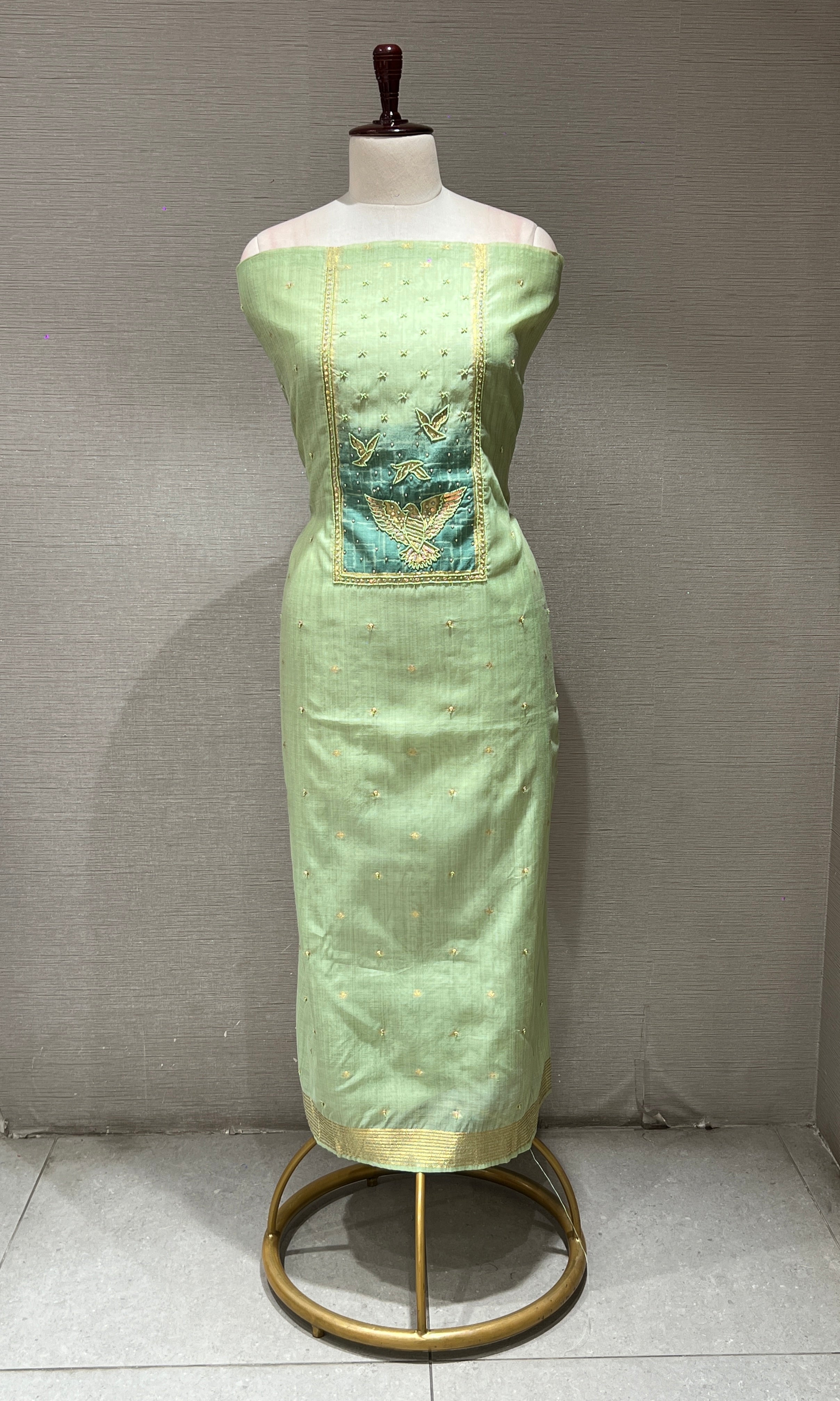Green dress material