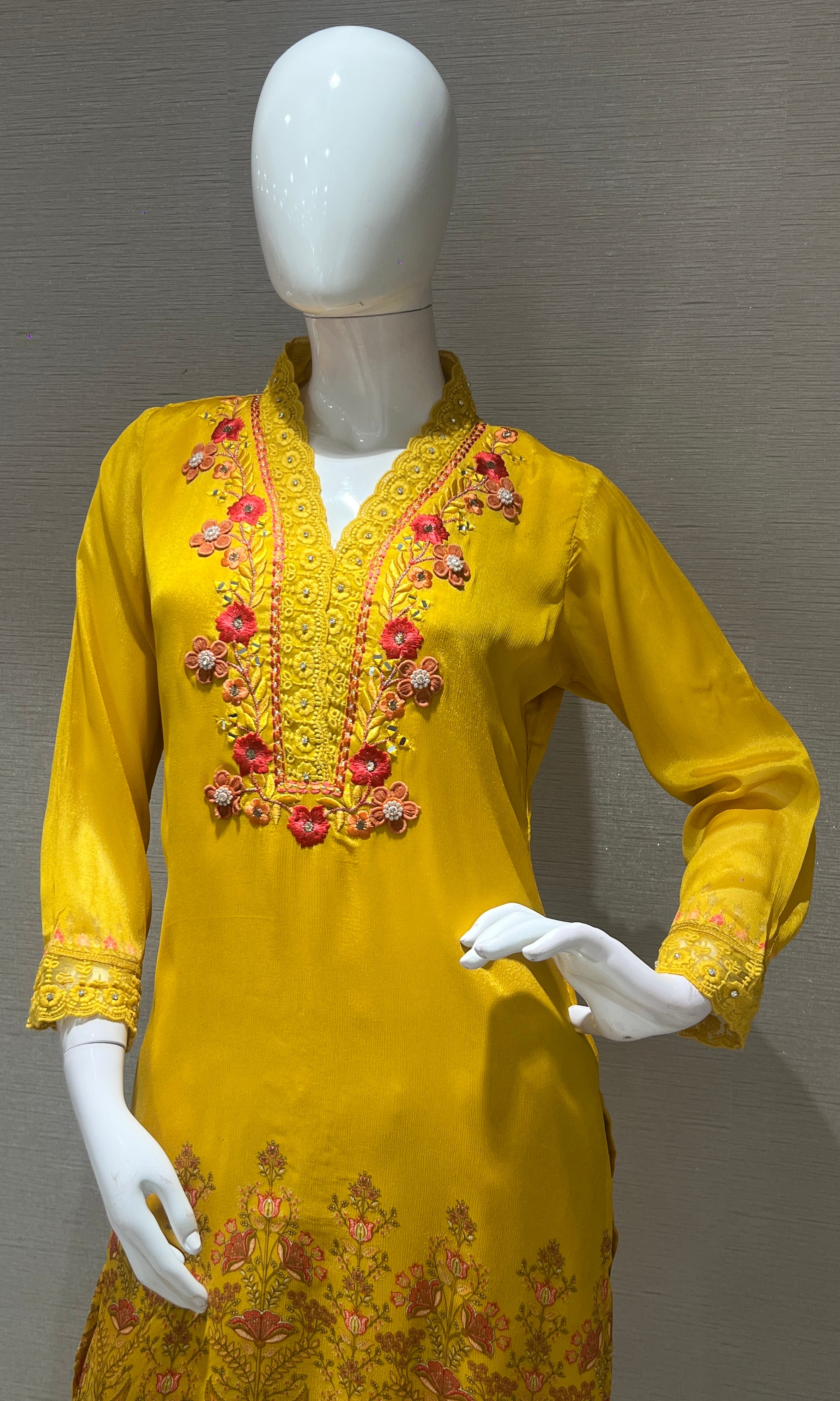 Yellow Floral cord set