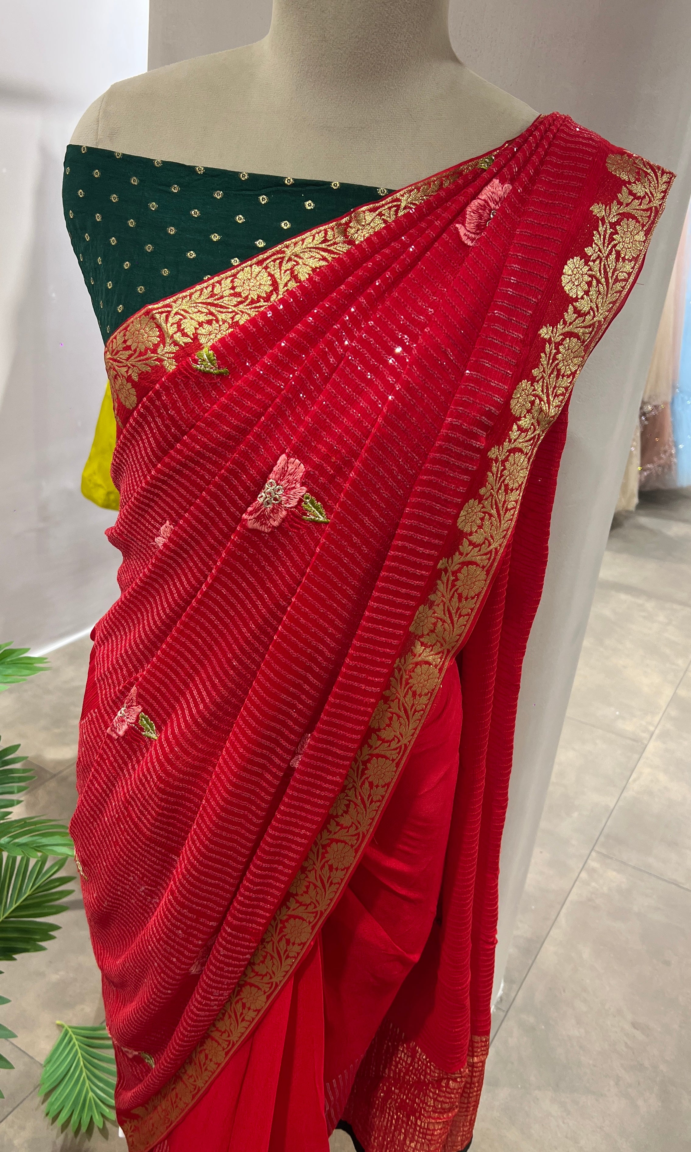RED ethnic saree