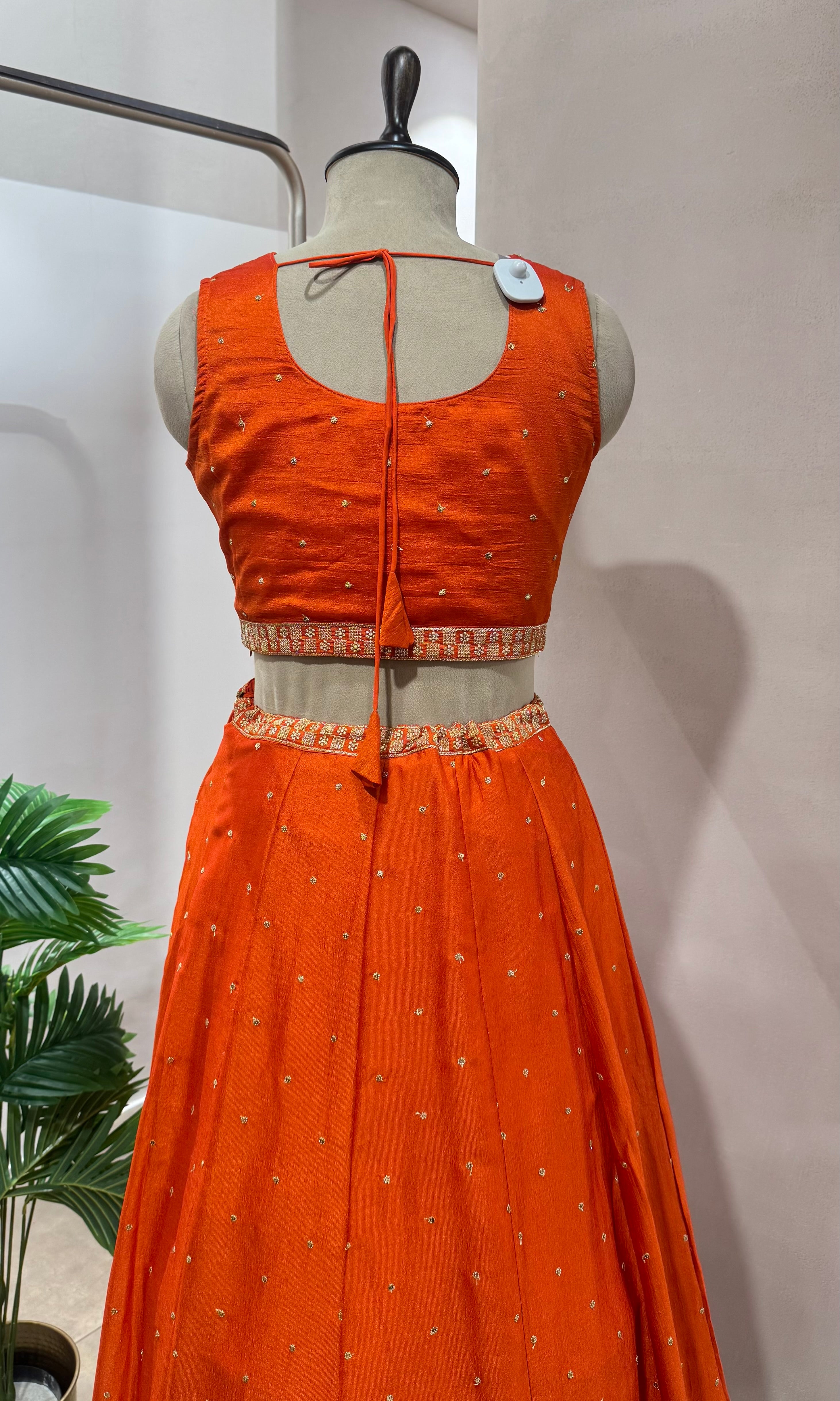 Orange LEHENGA WITH ZARI EMBROIDERY