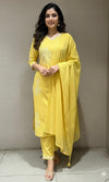 Light yellow FLORAL kurta set