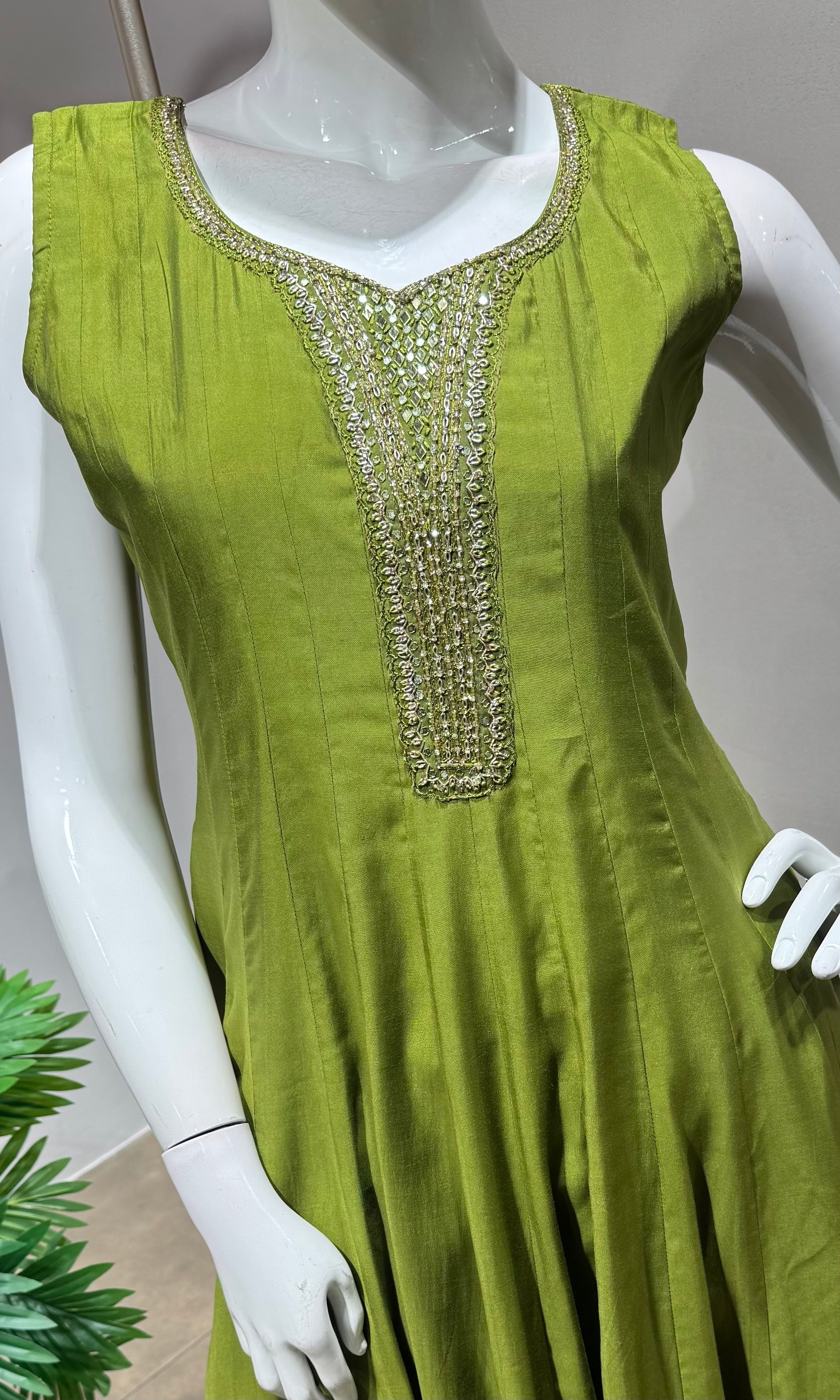 Green ethnic anarkali set