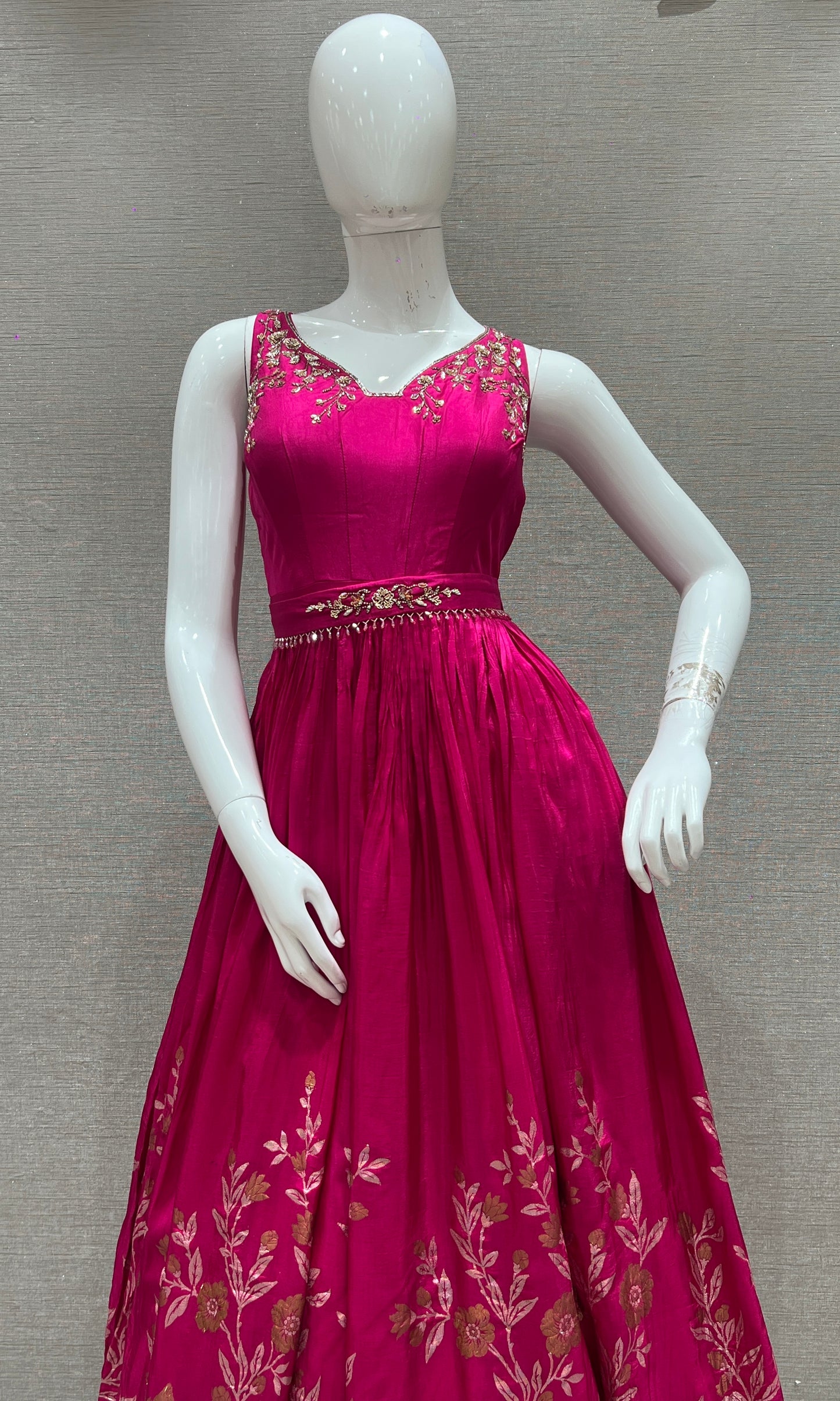 🌺Pink Anarkali long frock🌺