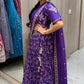 Purple lehanga with designer blouse