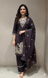 Grey EMBROIDERED kurta set