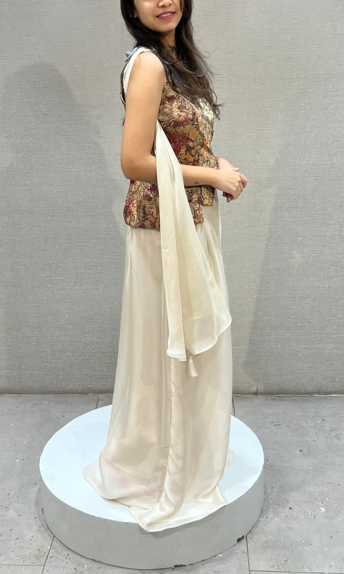 Multi Corset Palazzo Set with Detached Dupatta