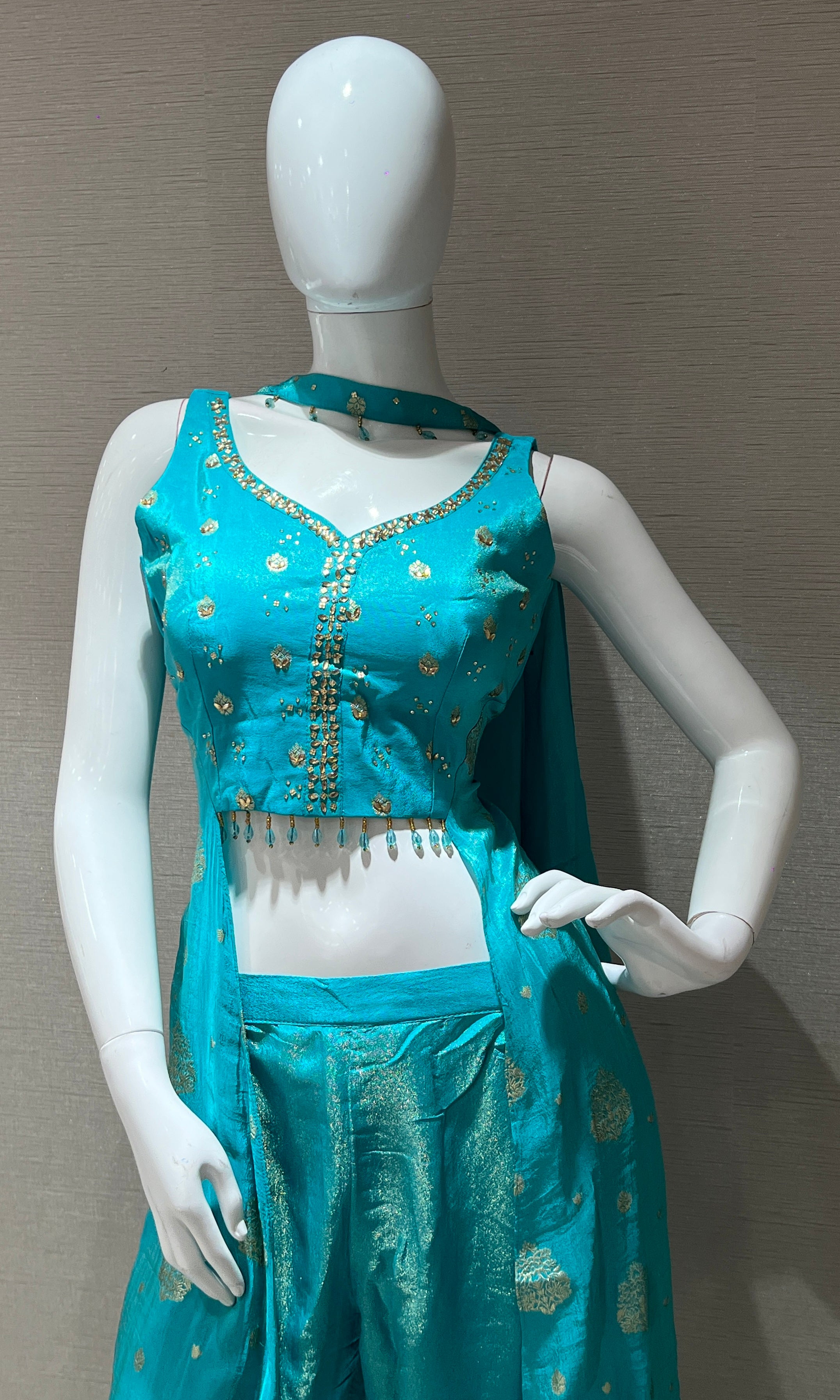Sea blue Indo western