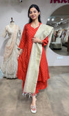 RUST Bandhani Printed Straight Kurta Set
