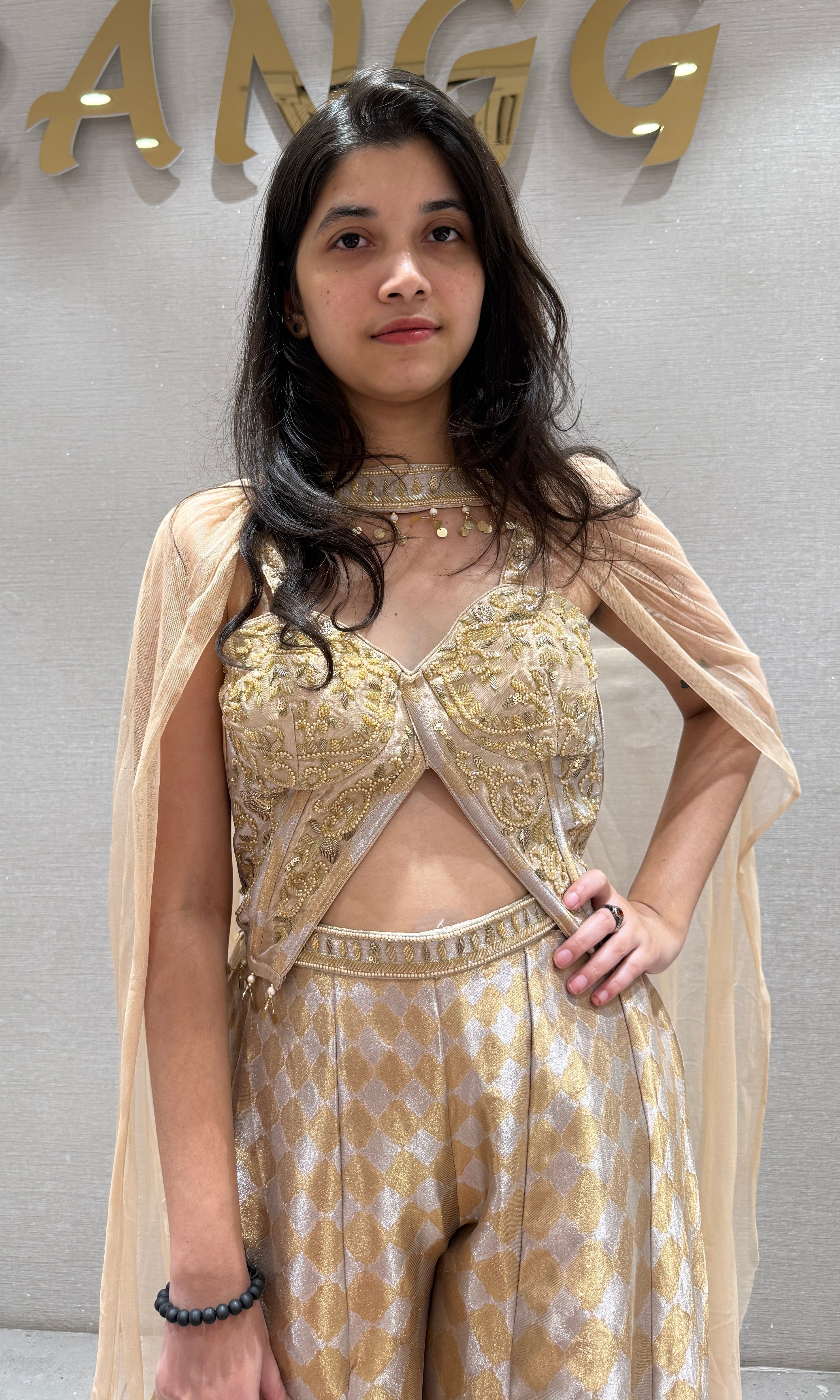 Gold Cape Style Palazzo set