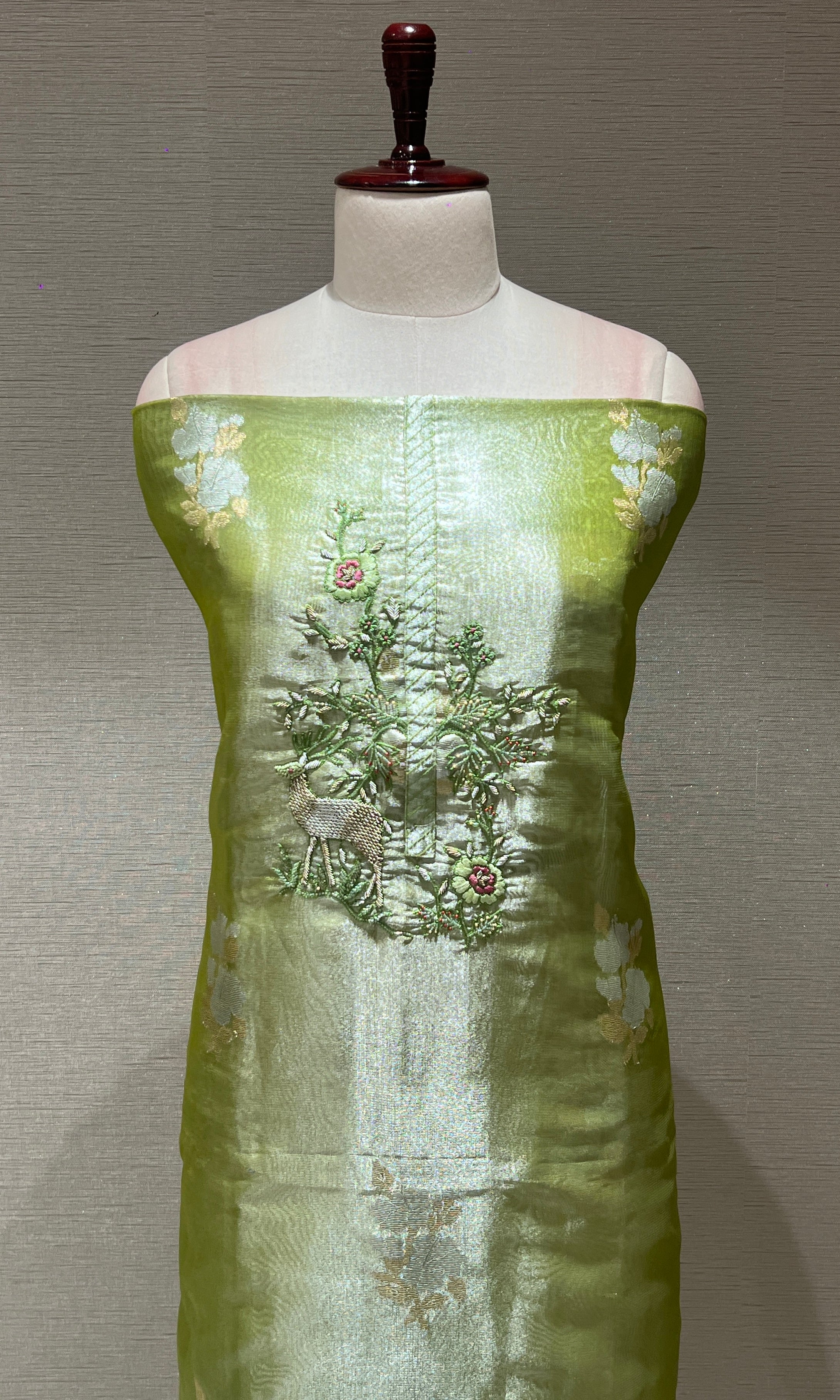 Green dress material