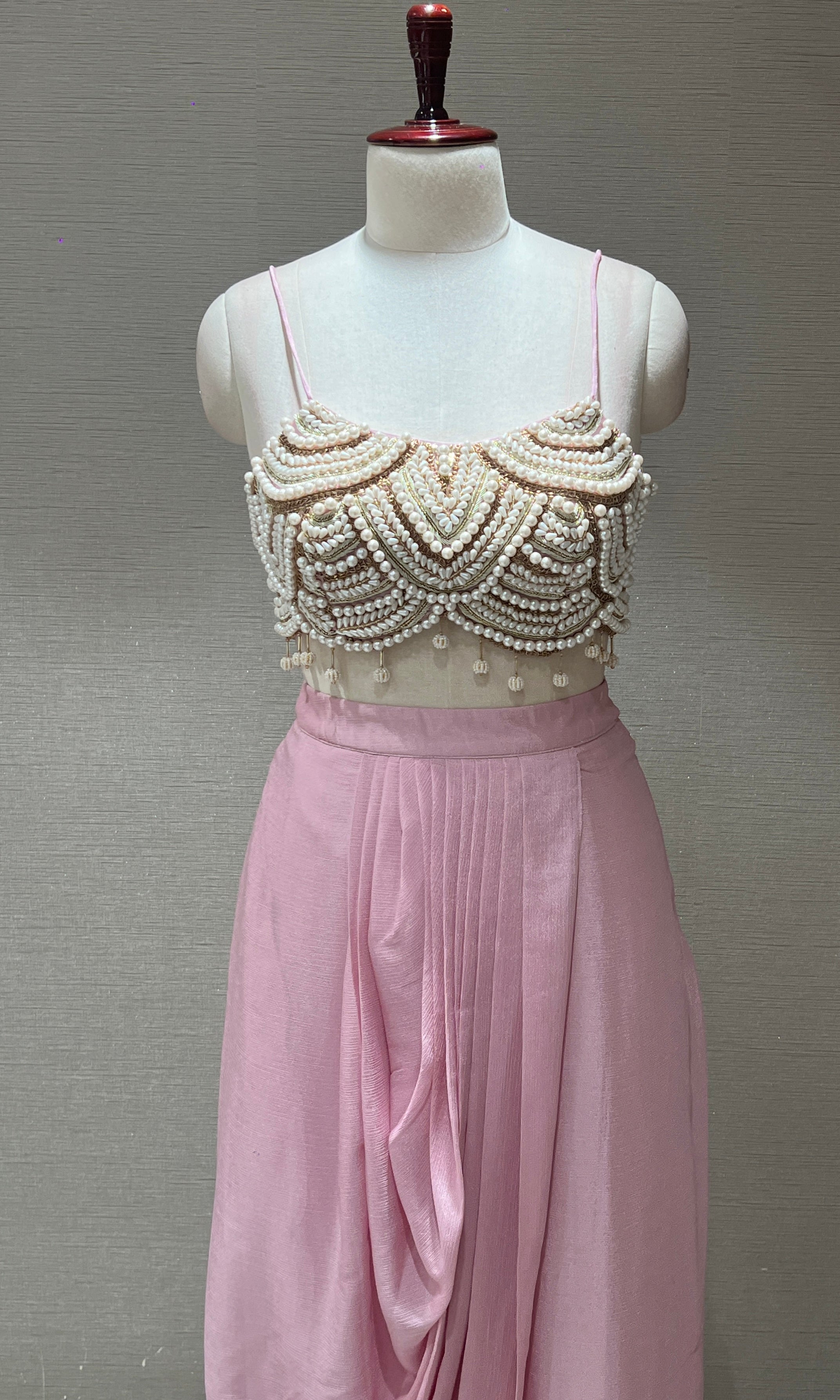 BABY PINK INDO WESTERN DRESS