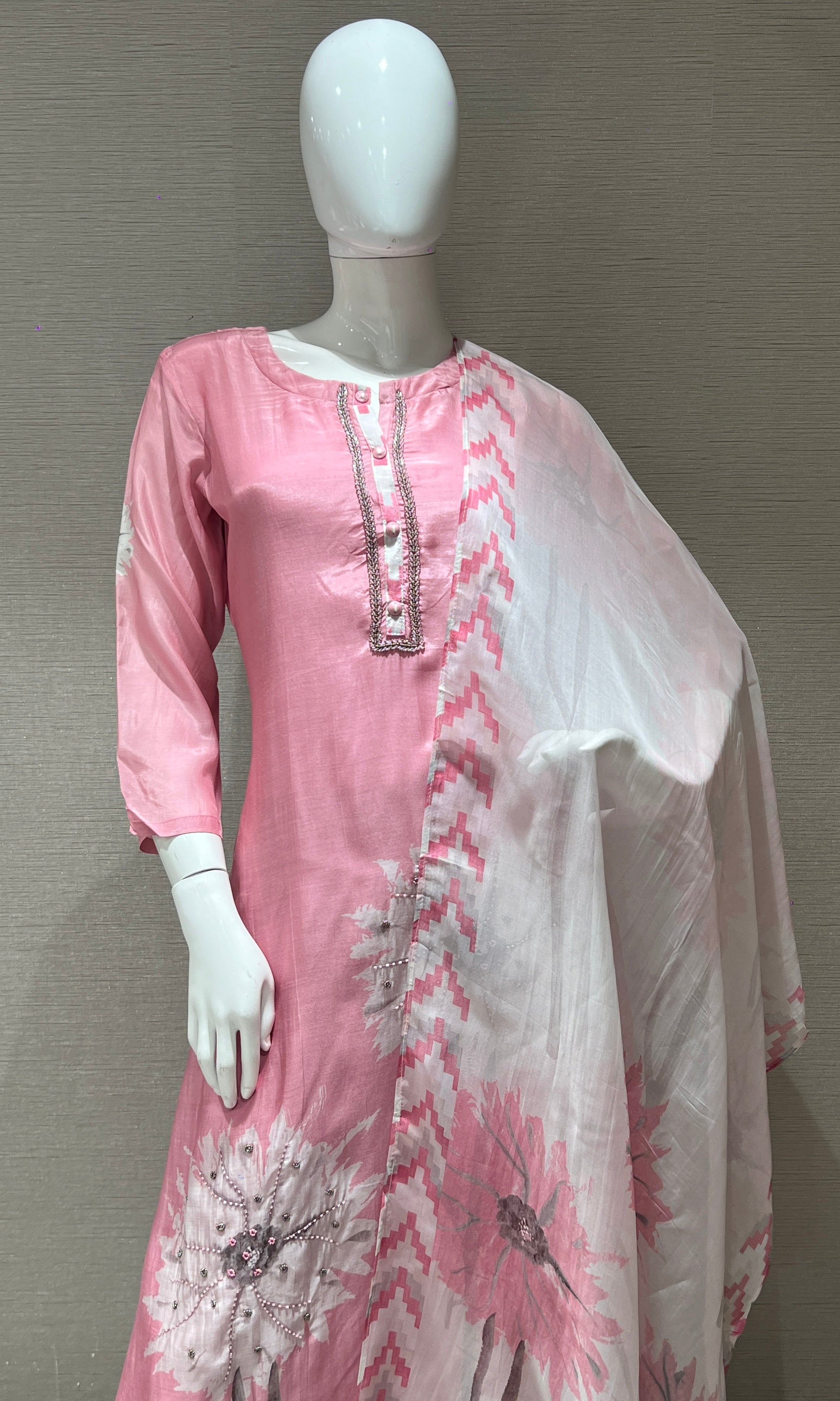 Baby pink kurta set