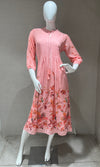 Baby pink Floral Anarkali top