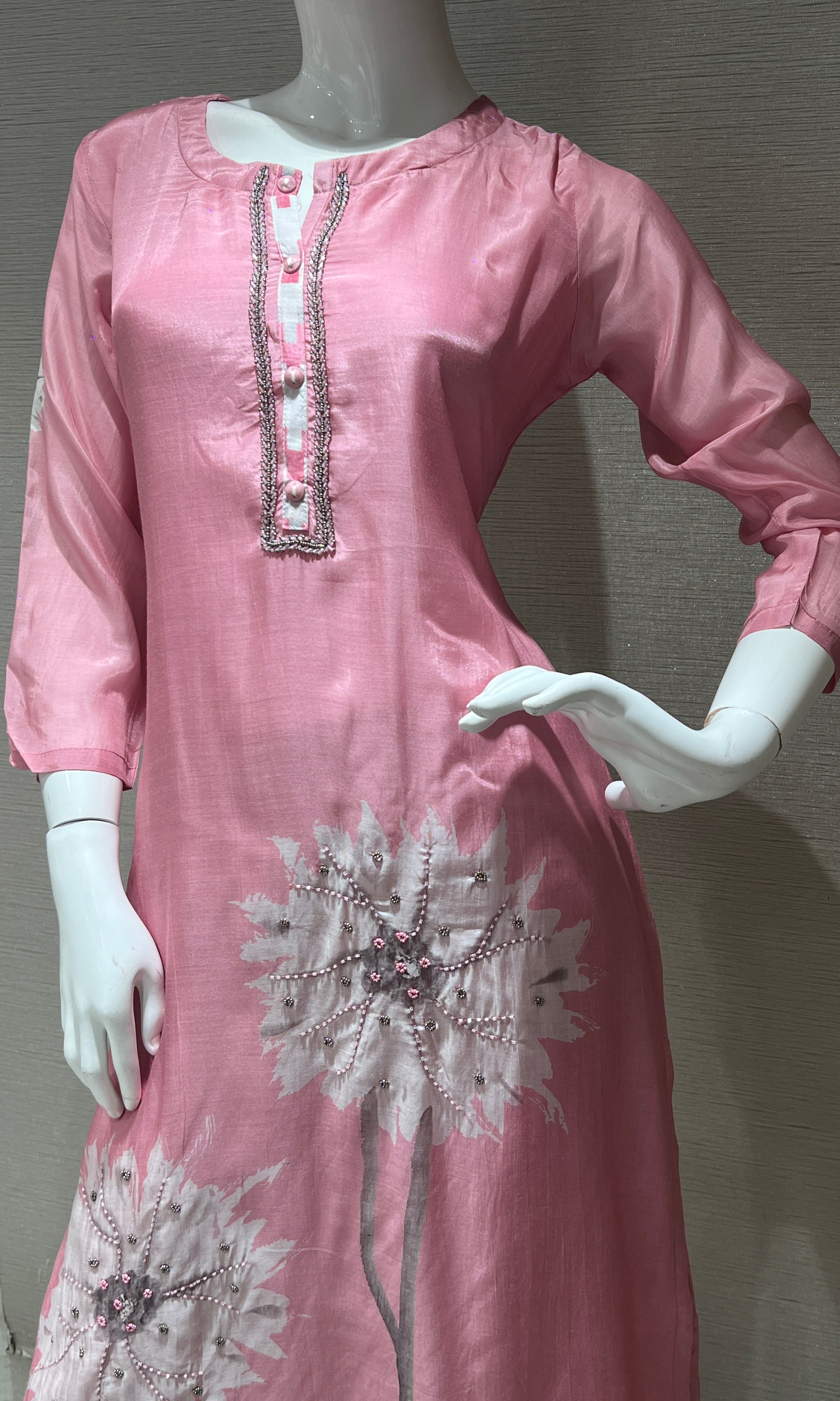 Baby pink kurta set