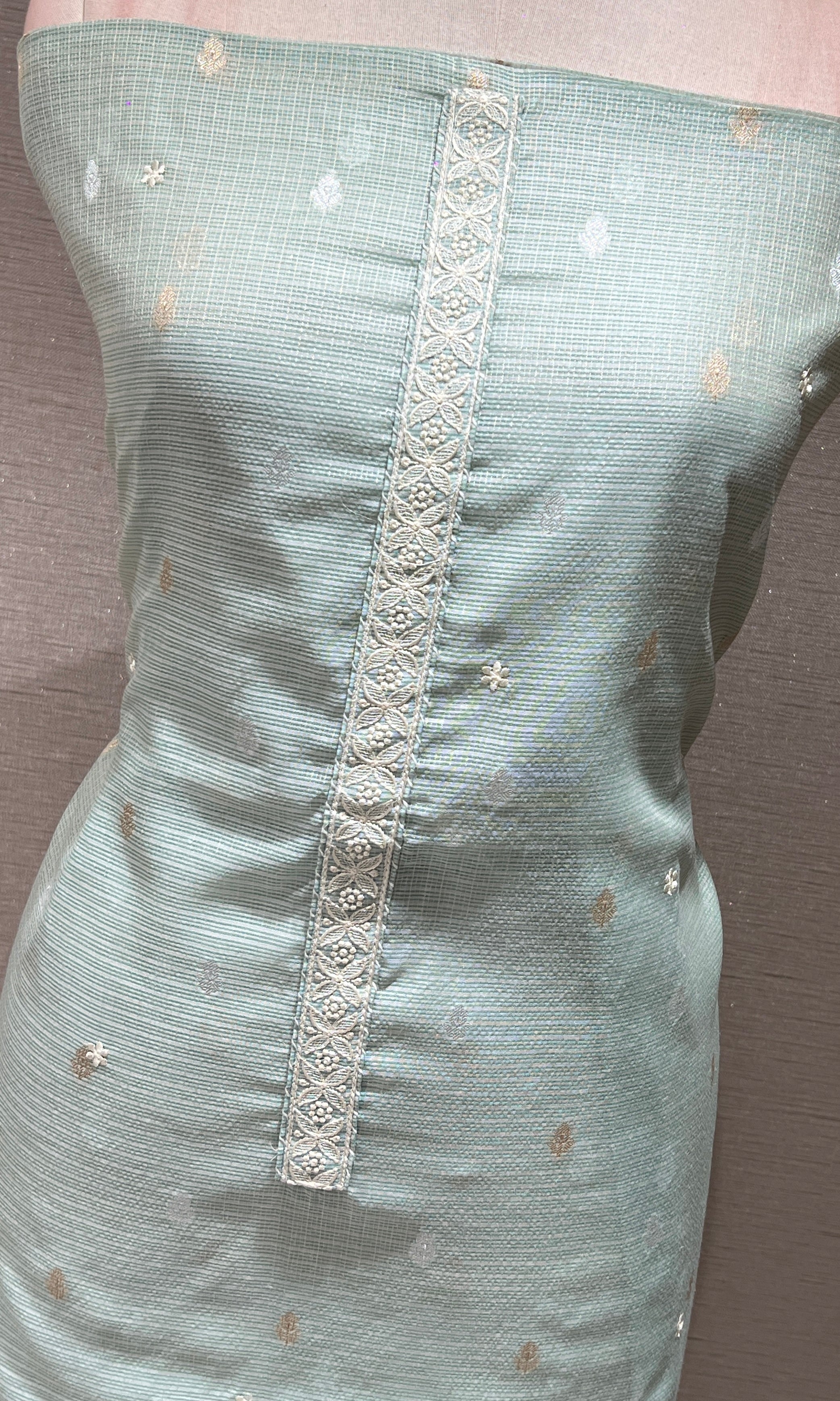 Pista green dress material