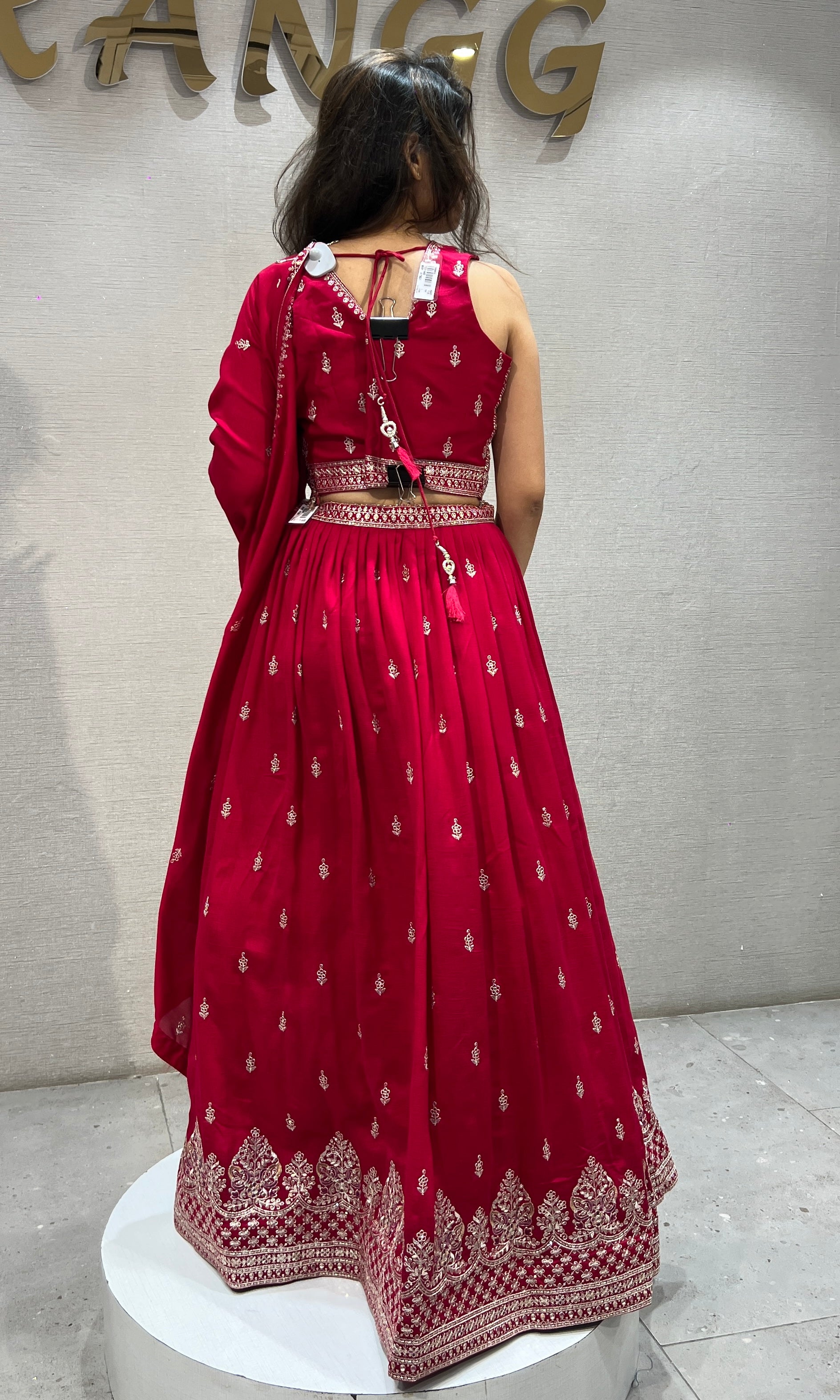 pink raw silk embroidered lehenga set