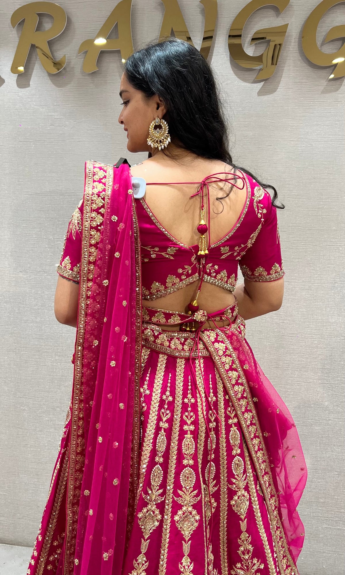 Pink GOLDEN INTRICATE EMBROIDERED Lehenga