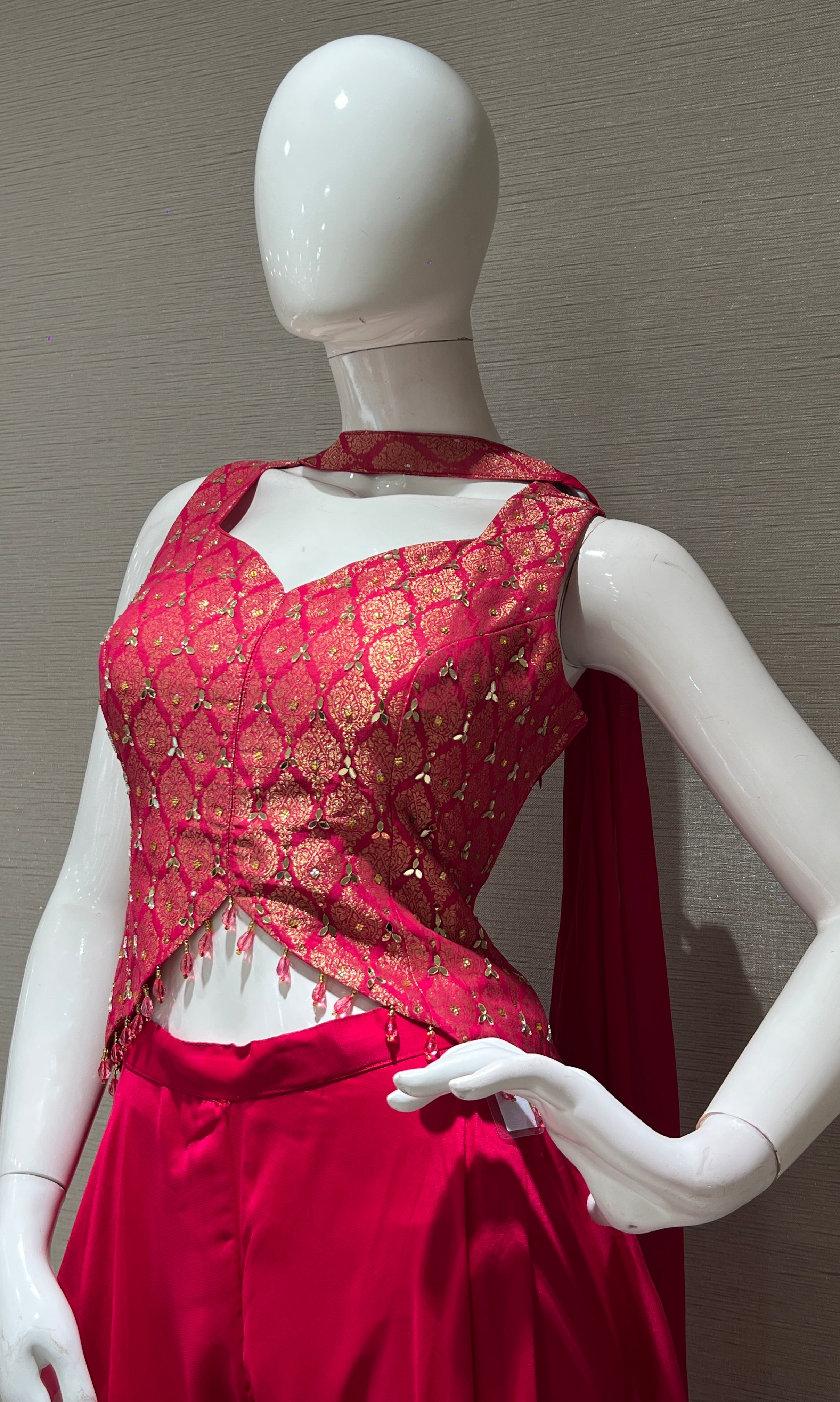 Rani Pink Palazzo with Corset Blouse