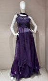 Purple Shimmer anarkali with palazzo pants