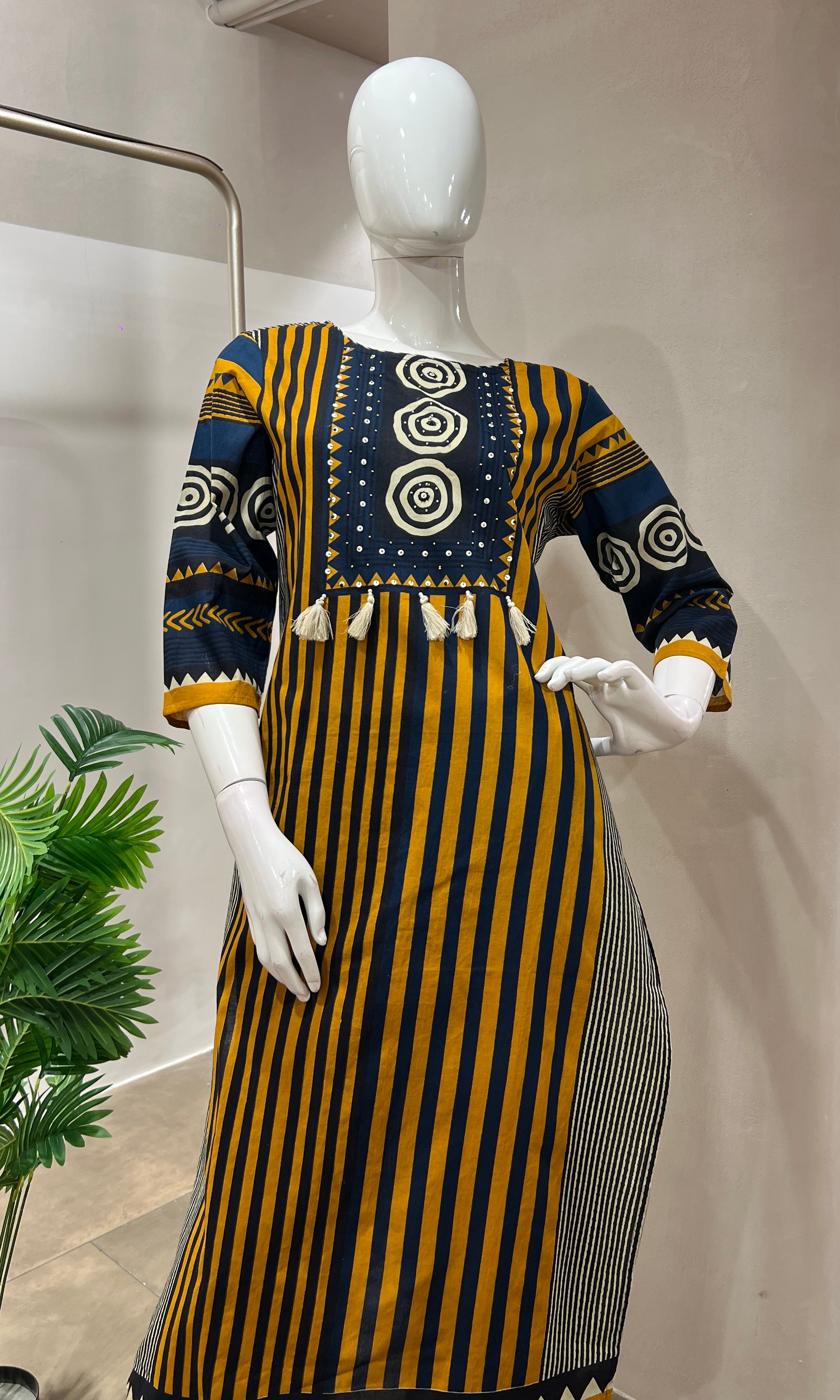 Yellow EMBROIDERED kurta set