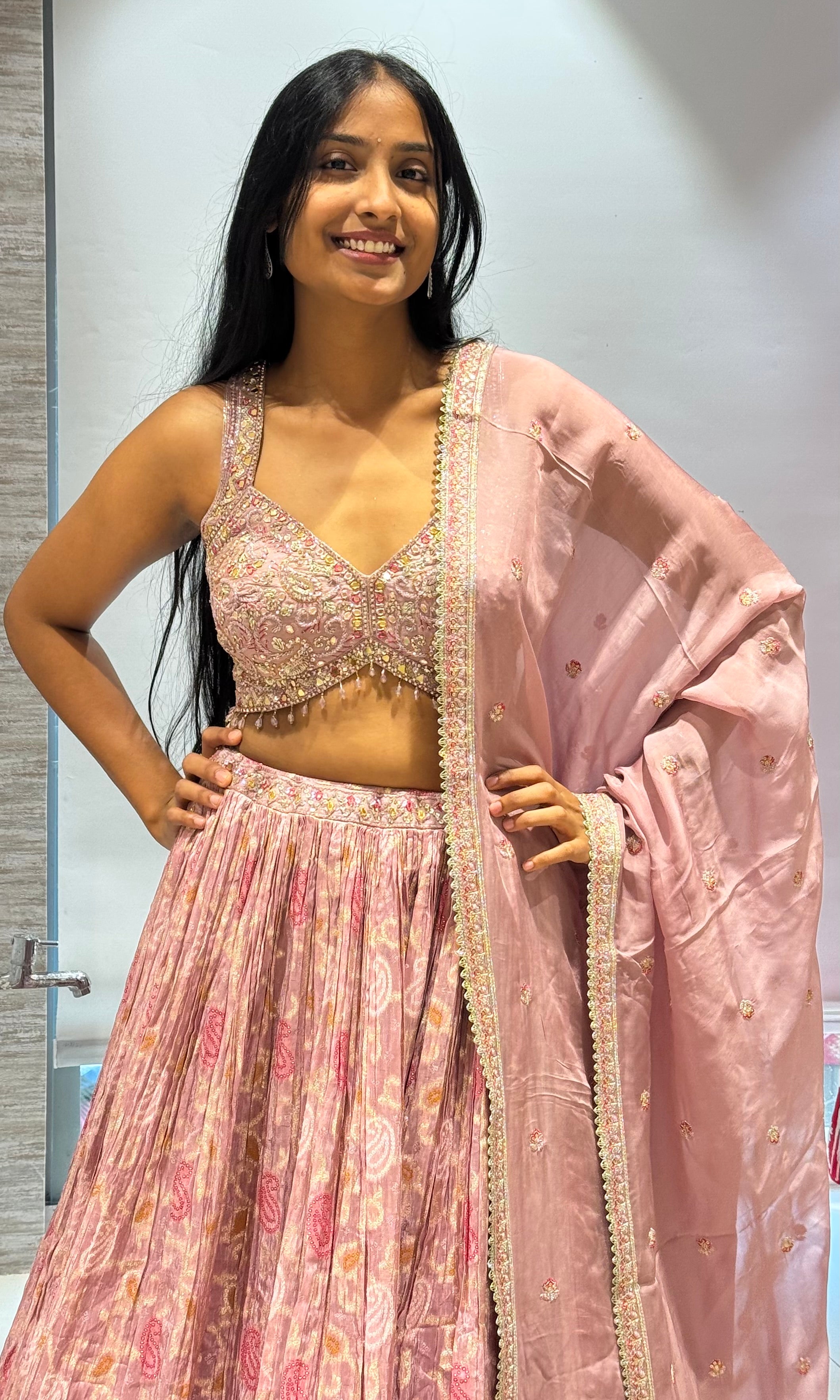 Blush Pink Embroidered Lehenga