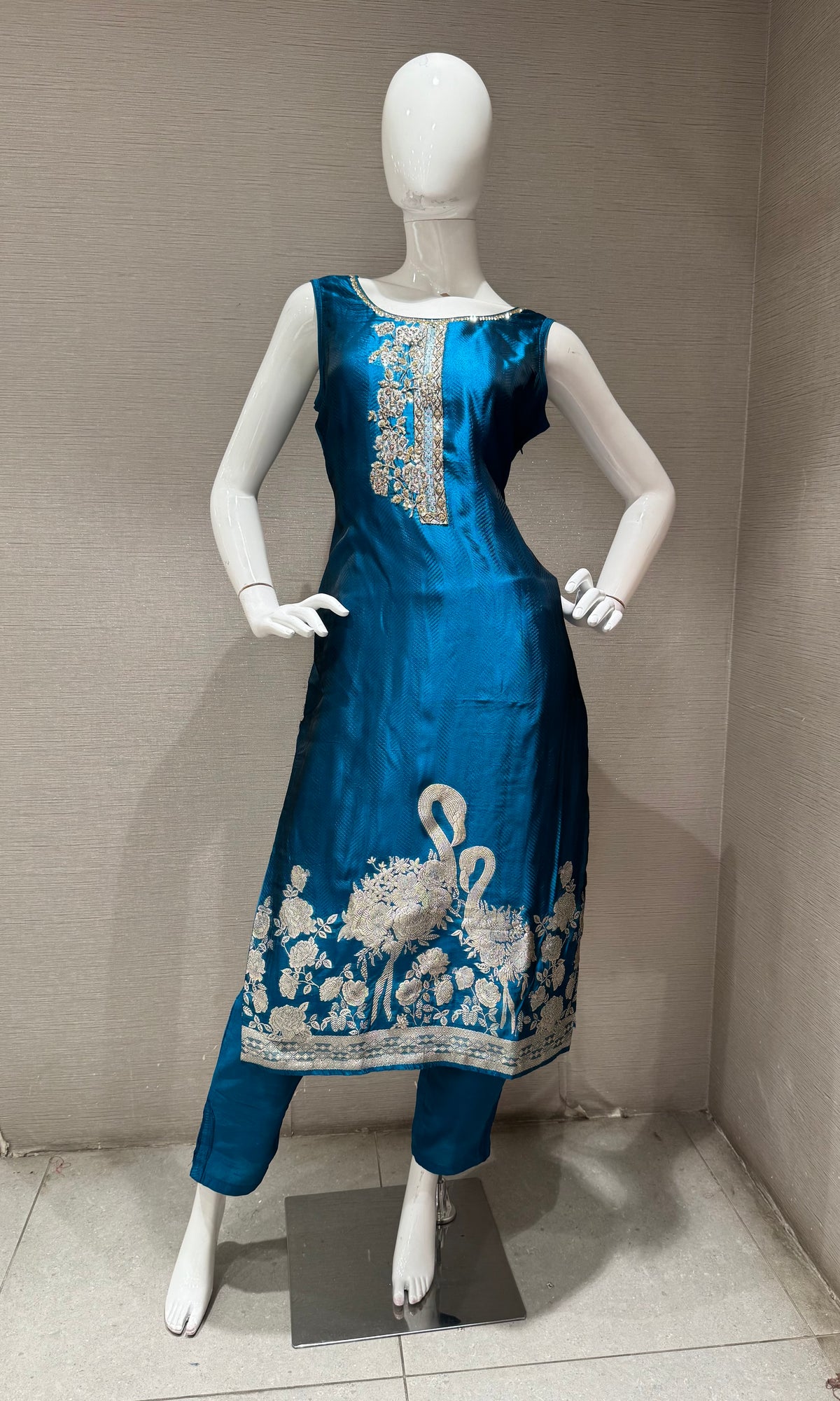 Rama Banarasi Brocade Silk Kurta Set with Dupatta