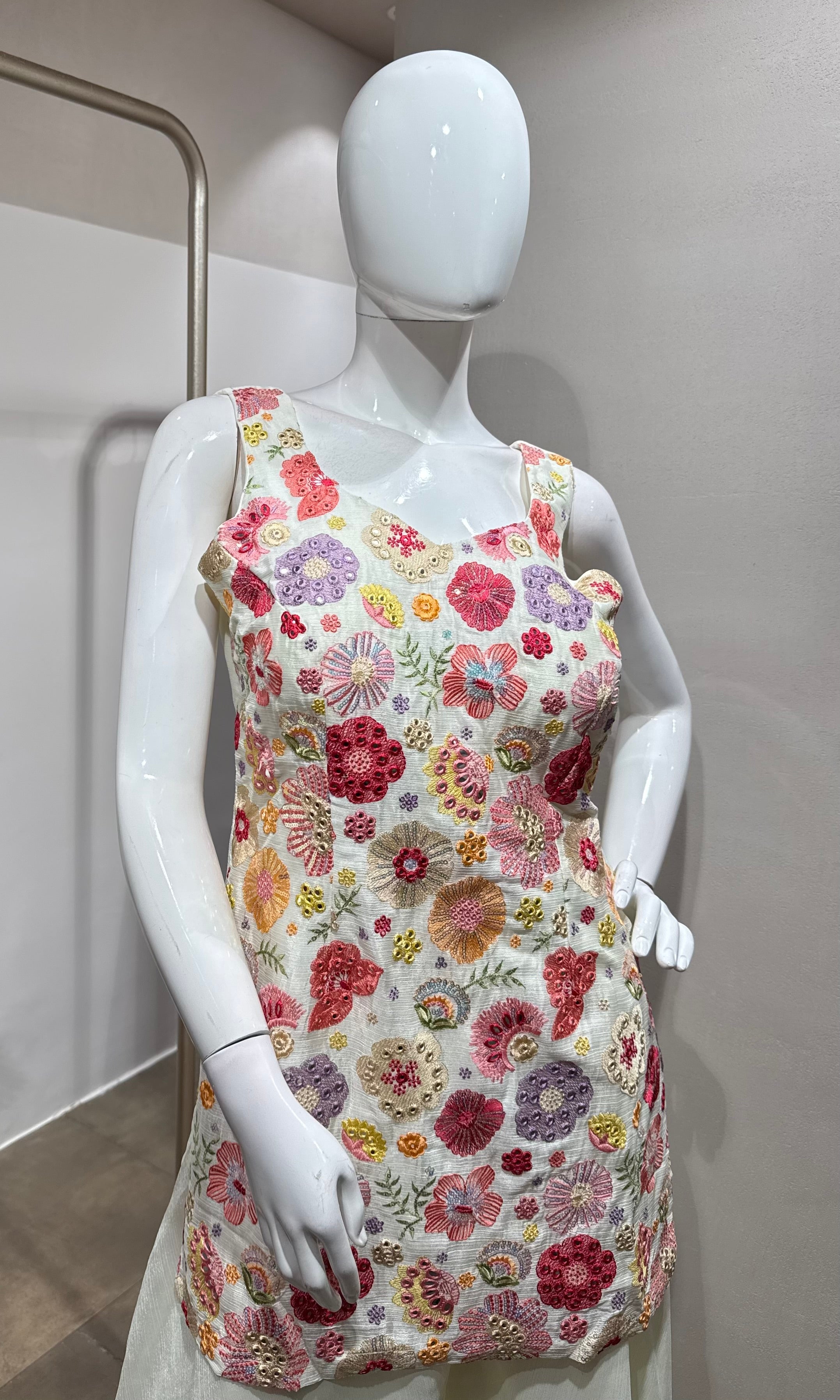 white multicolored floral sharara set