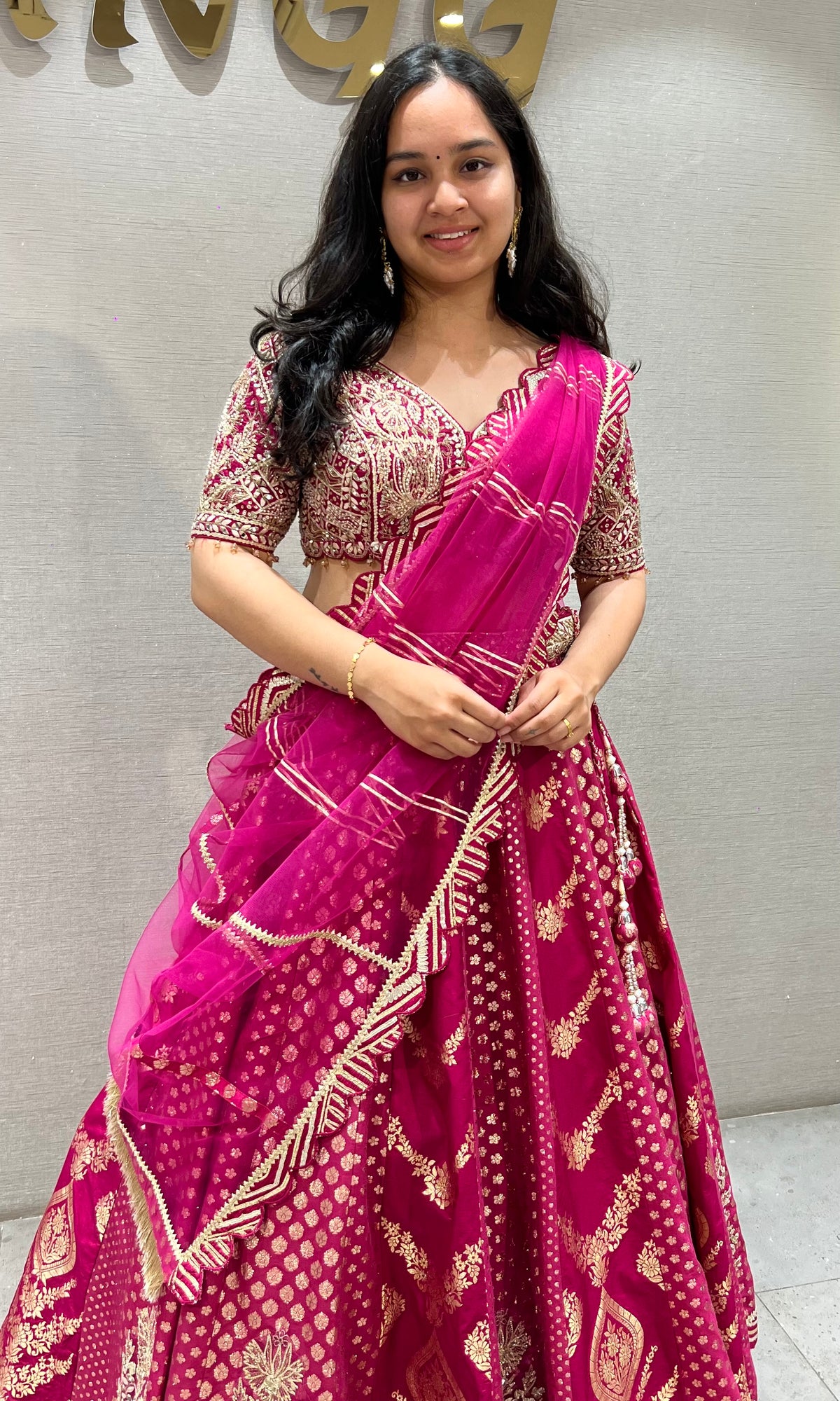 Rani Banarasi Golden Intricate Embroidered Lehenga