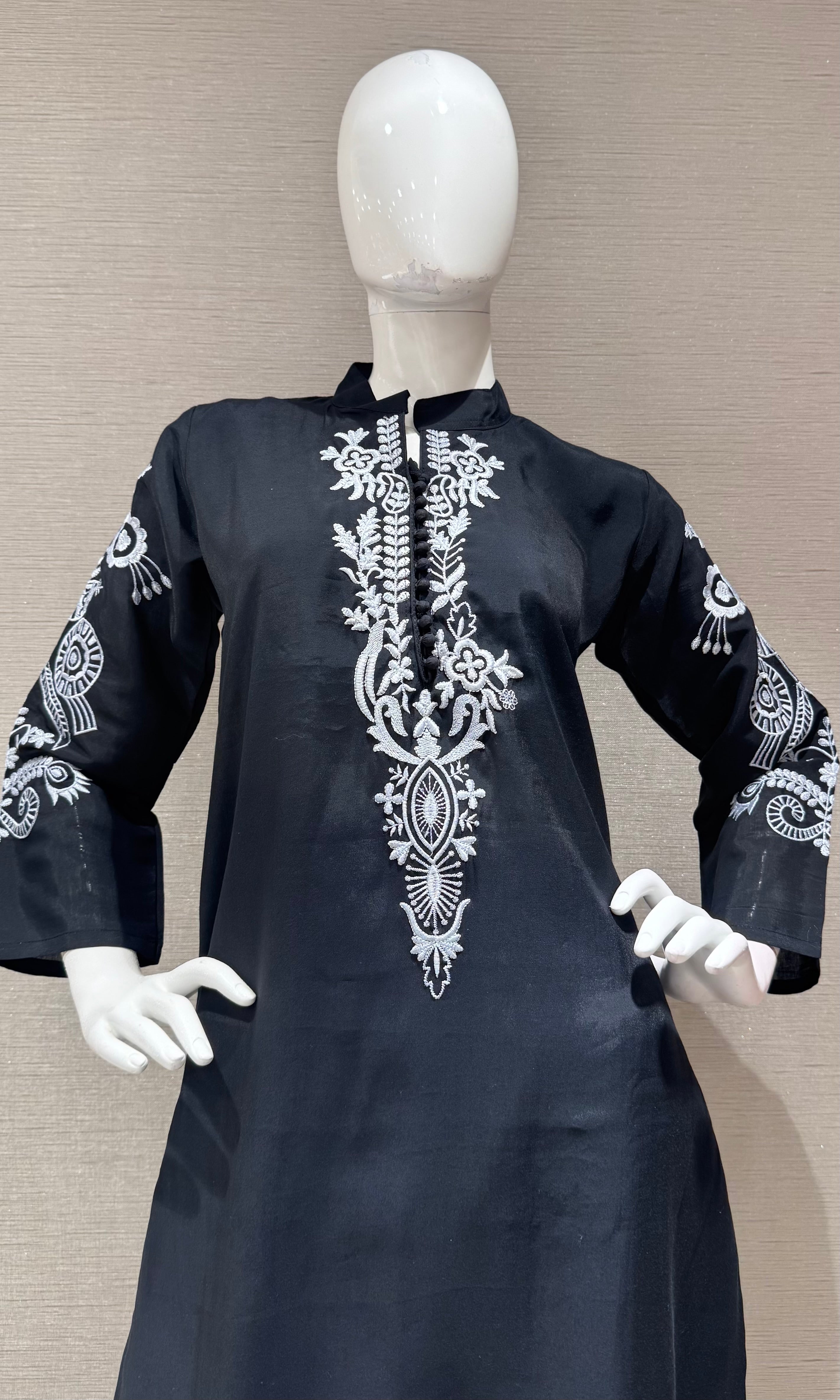 Black Silver & Black Ethnic Kurta set