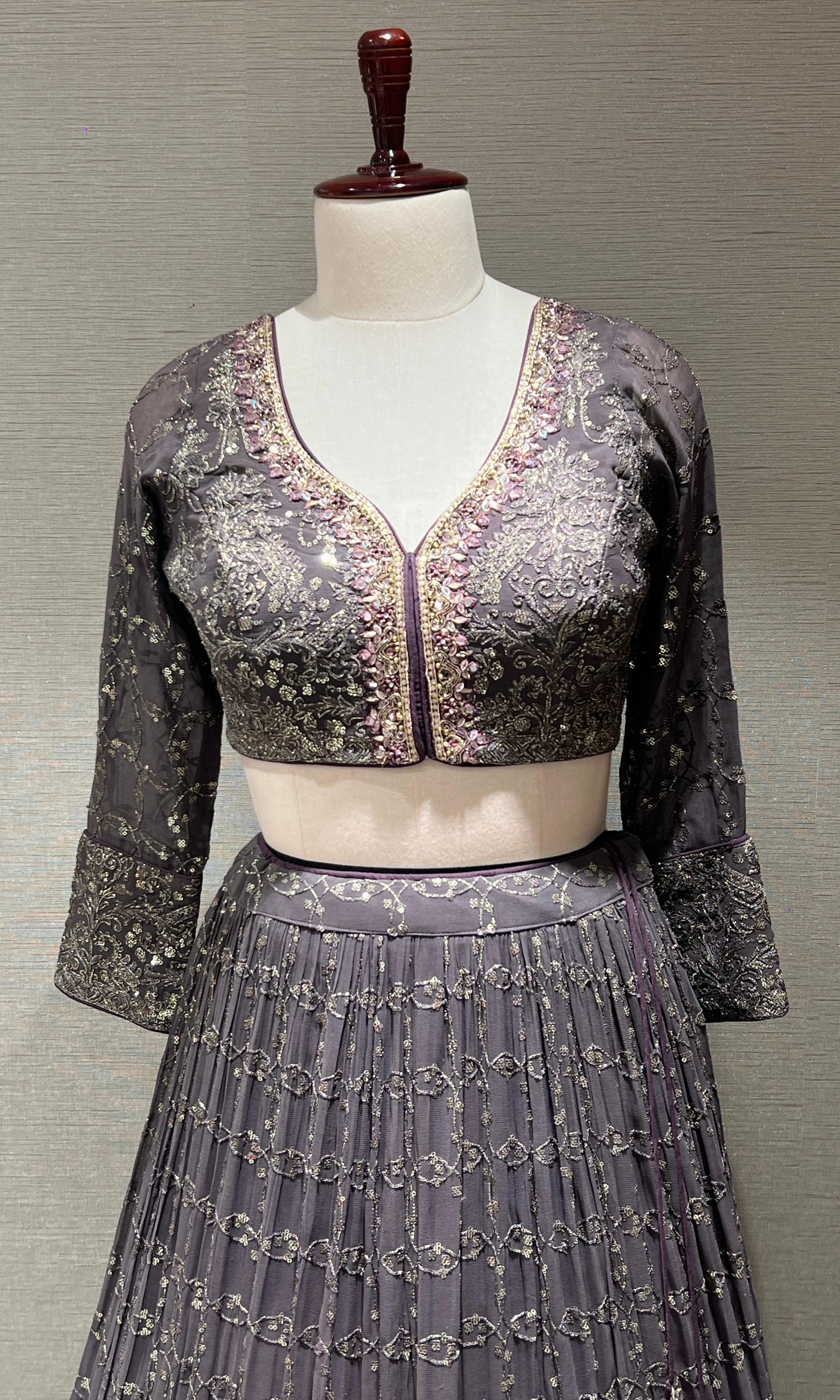 Lilac Intricate Embroidered Lehenga