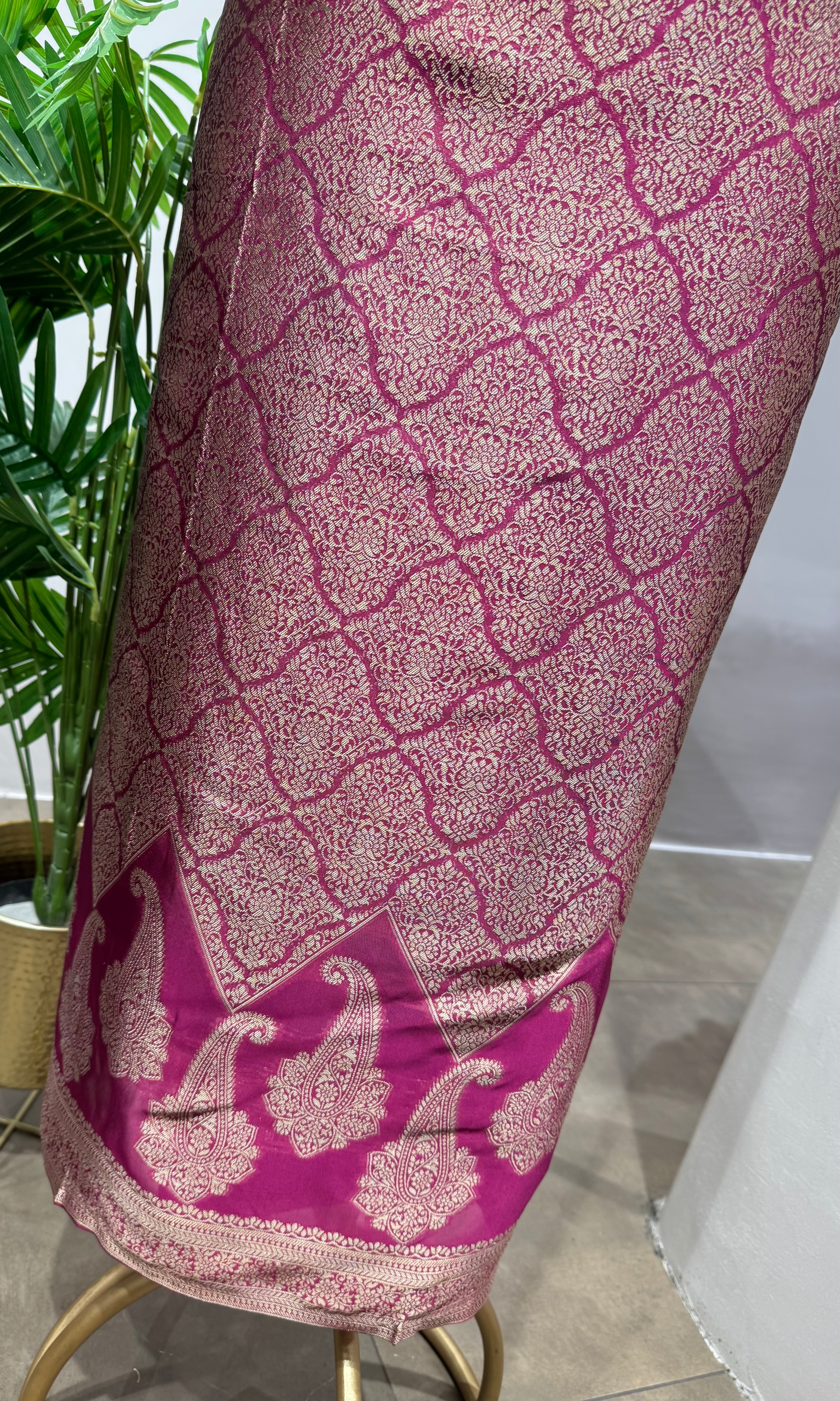 Pink Banarasi SILK DRESS MATERIAL