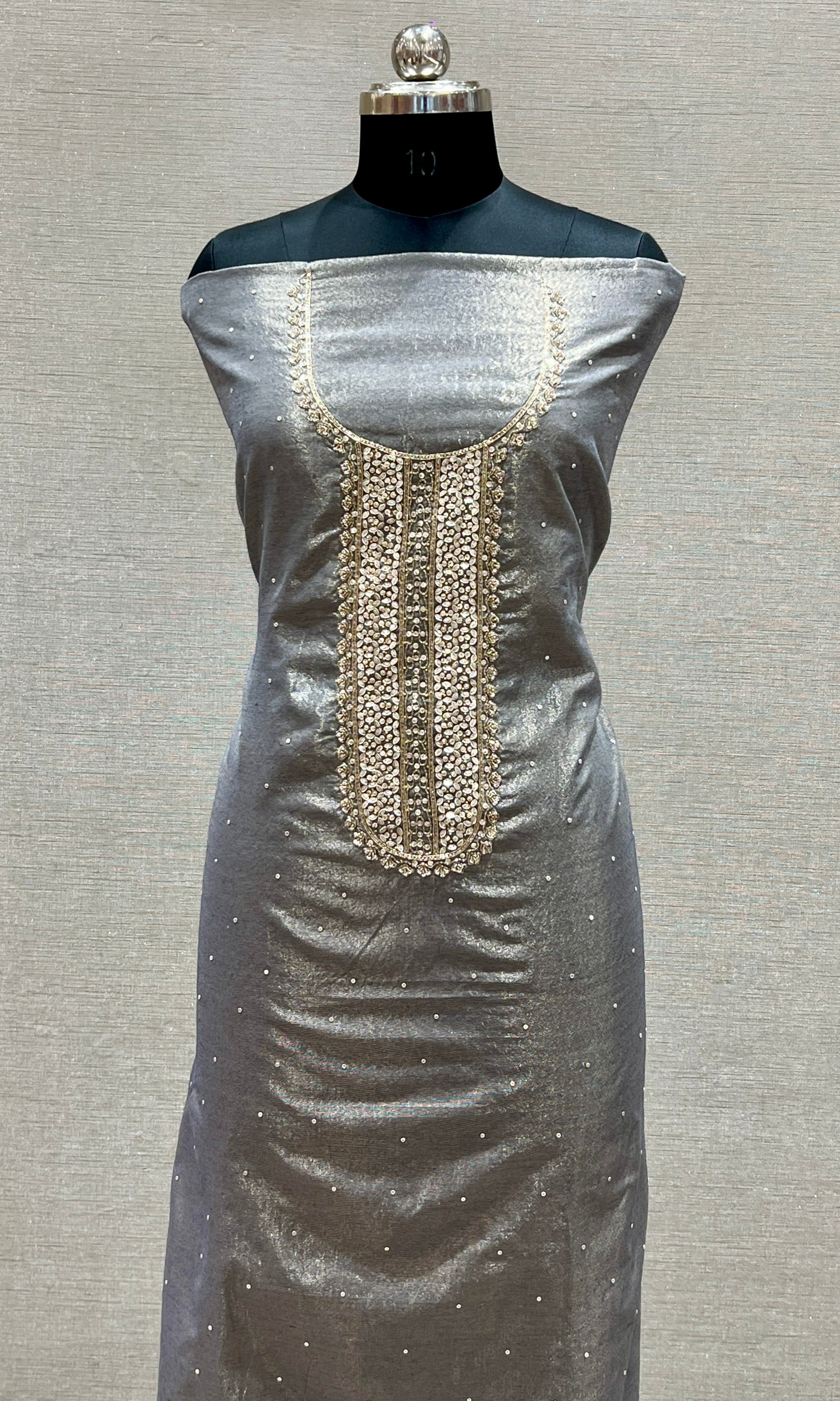 nardo shiny grey dress material