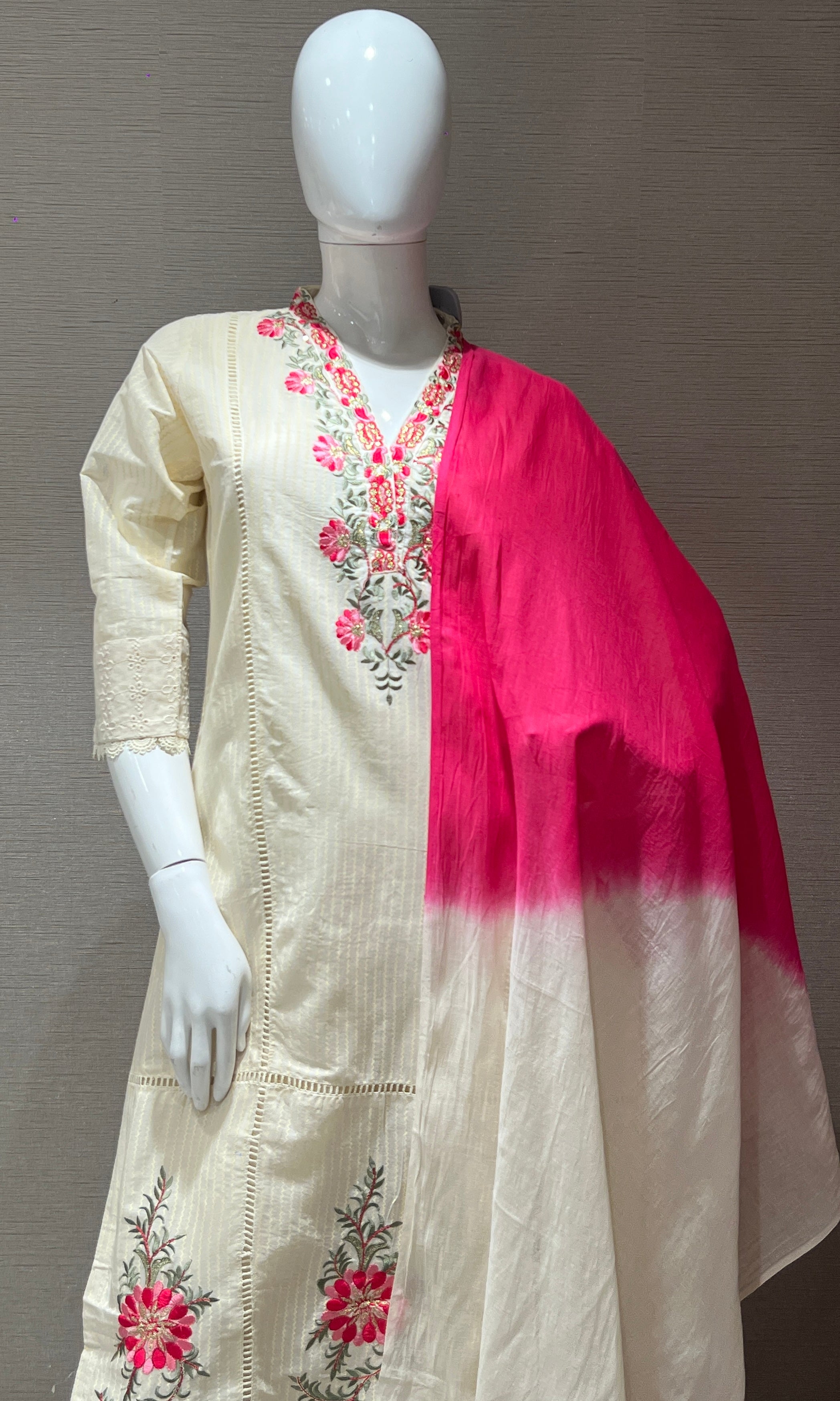 Cream kurta set