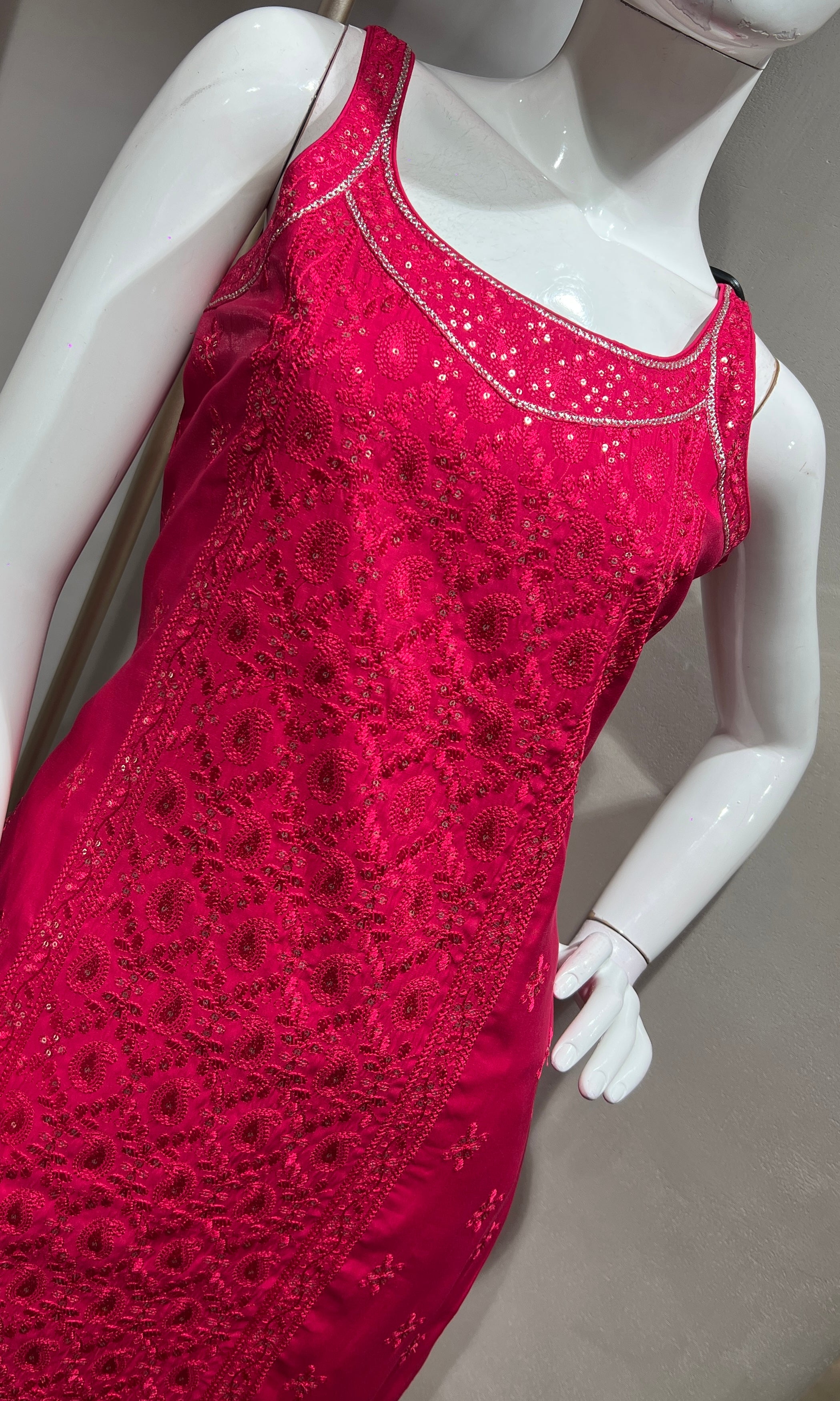 pink Georgette Straight Suit with Dupatta